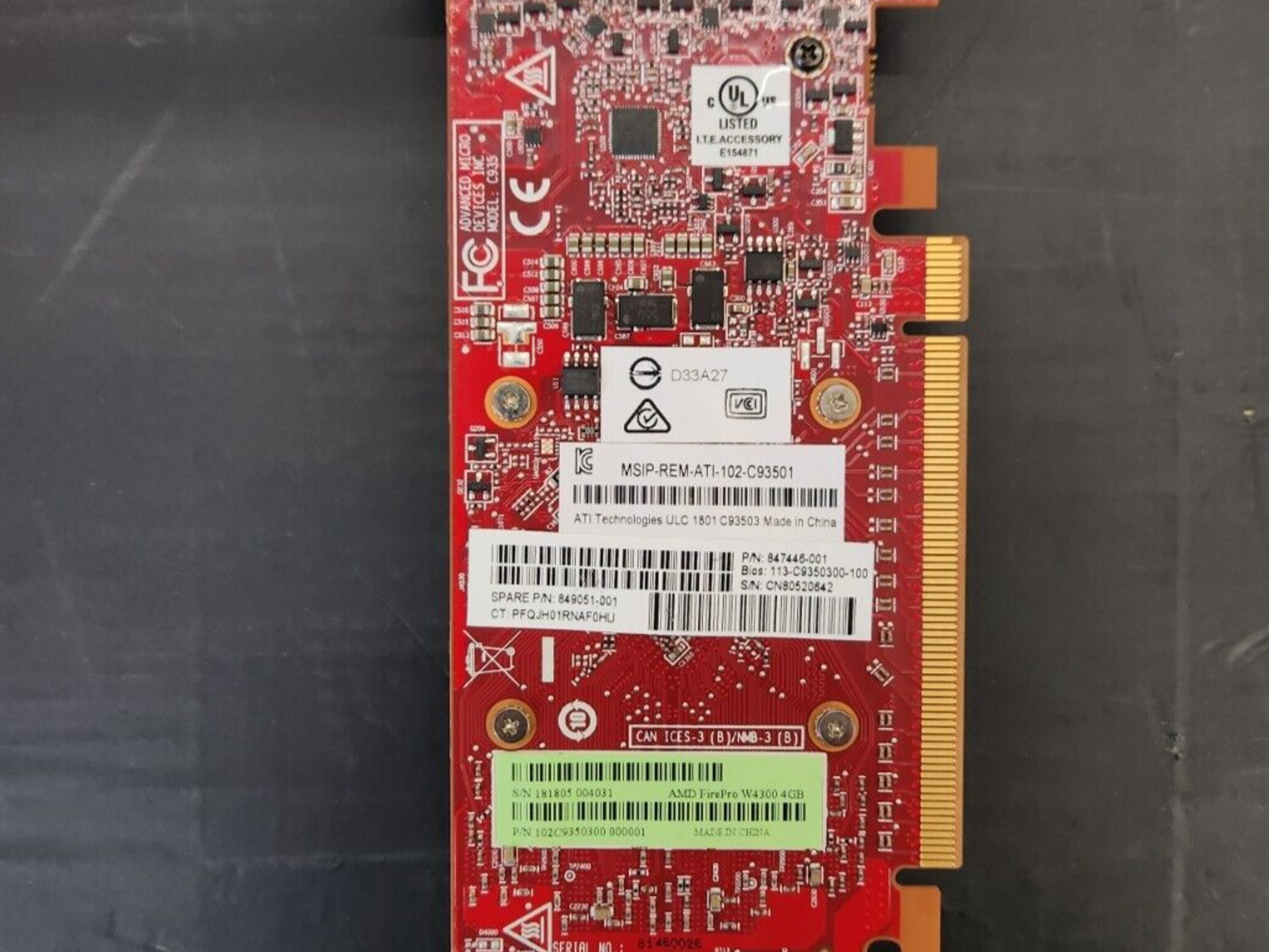 AMD FirePro W4300 4GB GDDR5 Graphics Card - 4x Mini DisplayPort