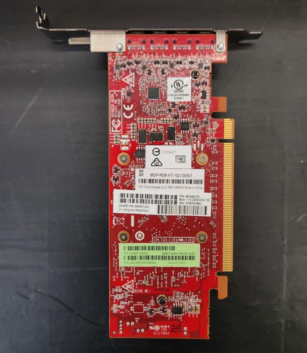 AMD FirePro W4300 4GB GDDR5 Graphics Card - 4x Mini DisplayPort