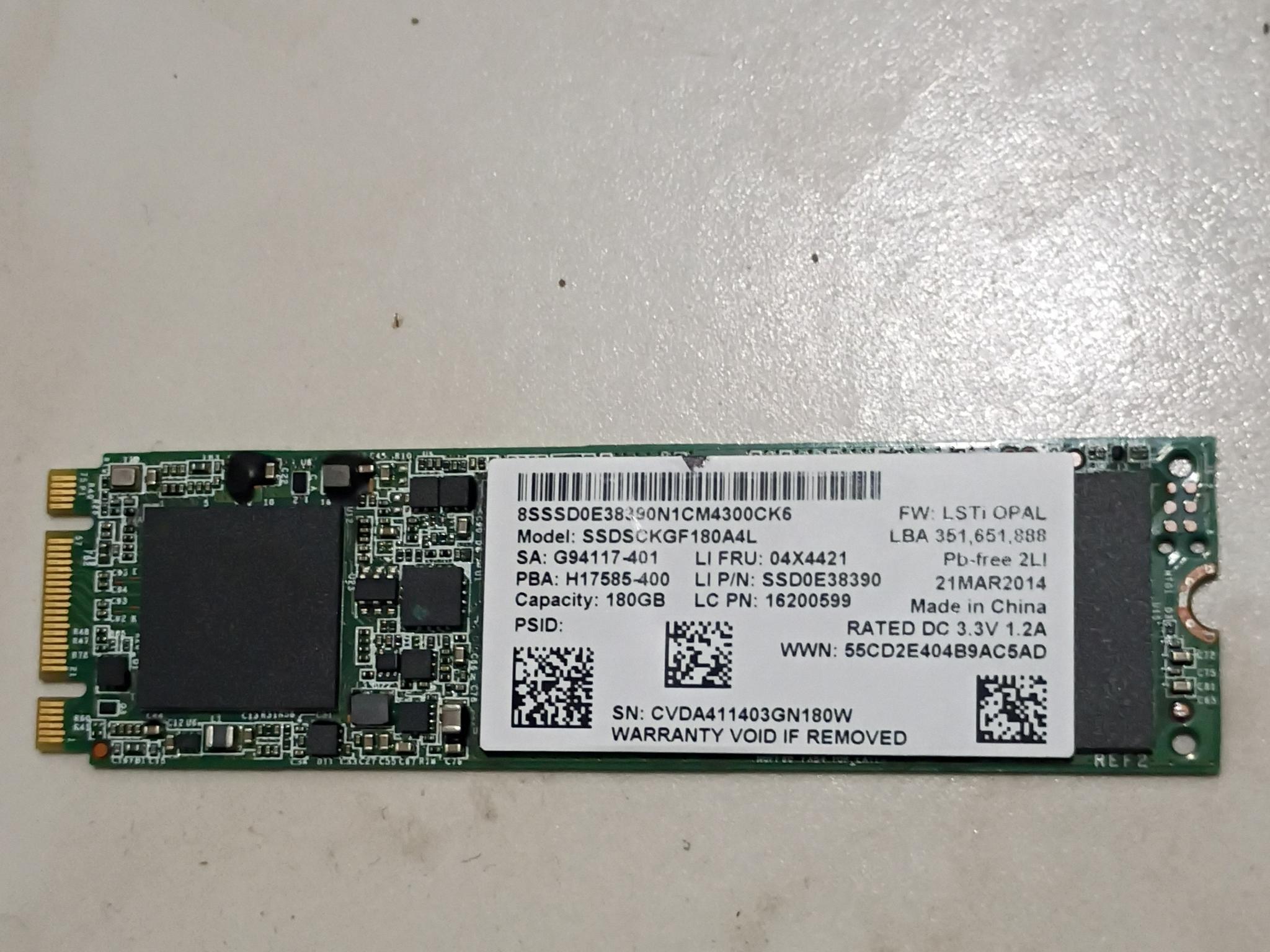Intel Pro 1500 Series 180GB M.2 SATA SSD