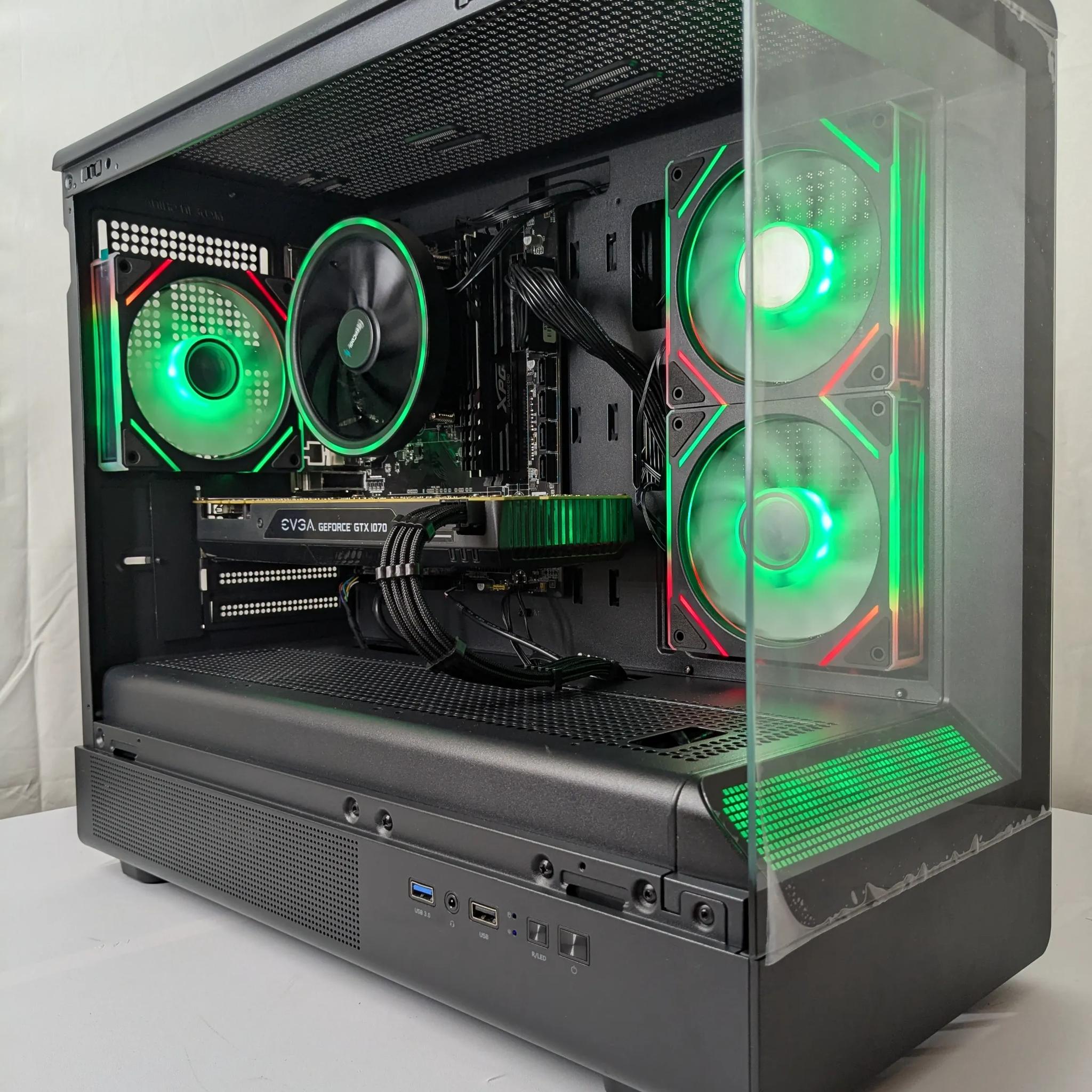 GTX 1070 Gaming PC – Ryzen 7 | 16GB DDR4 | 500GB NVMe | DeepCool Cooler | ARGB Glass Case