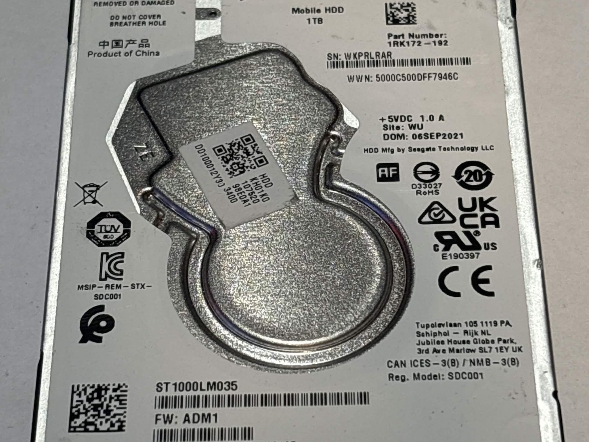 Seagate Mobile HDD 1TB SATA Hard Drive | Tested & Functional