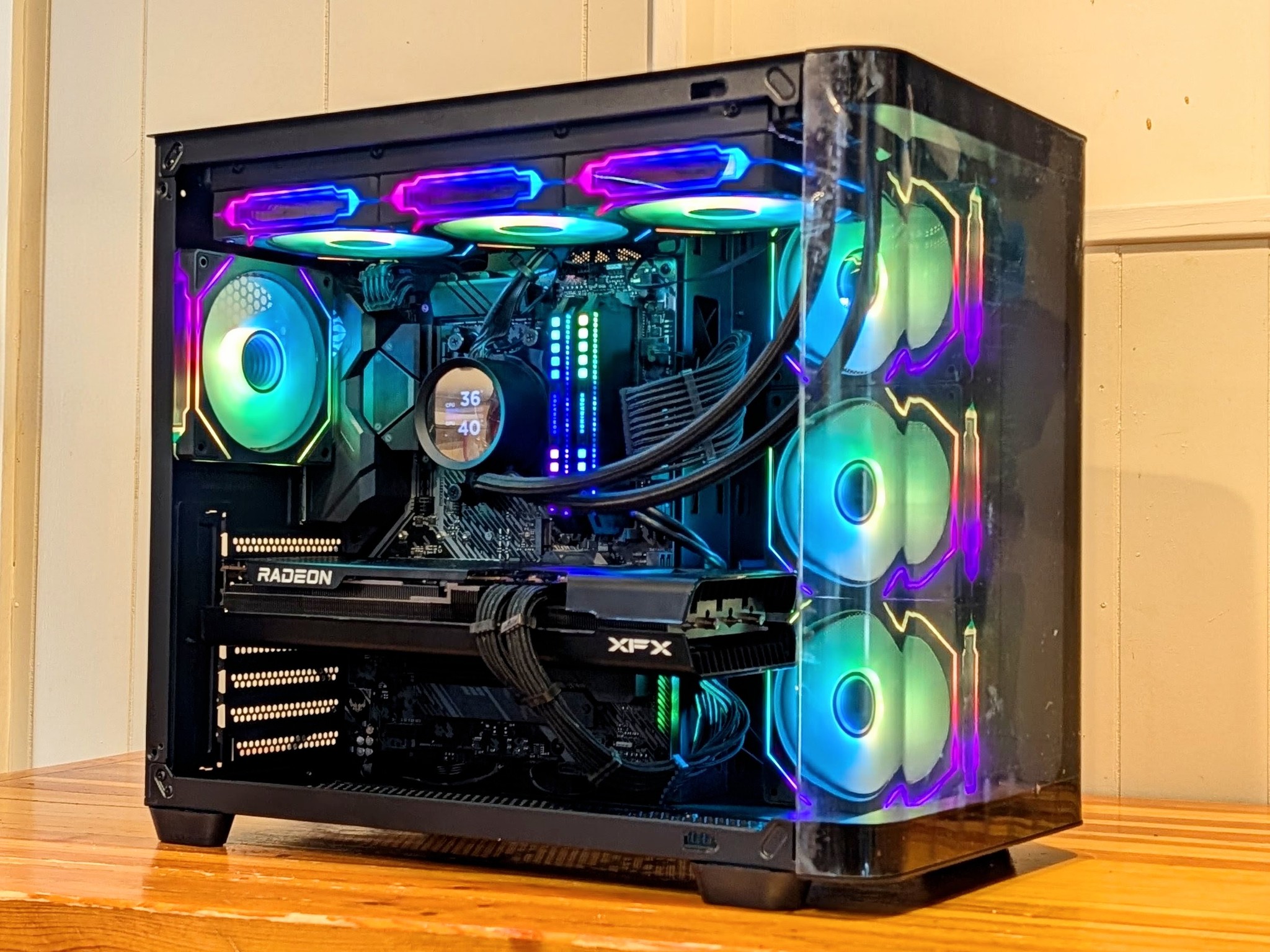 🌈 Ryzen 5 5600XT + RX 7700 XT Gaming PC | 1440p Gaming | Premium RGB Build w/ LCD Liquid Cooler