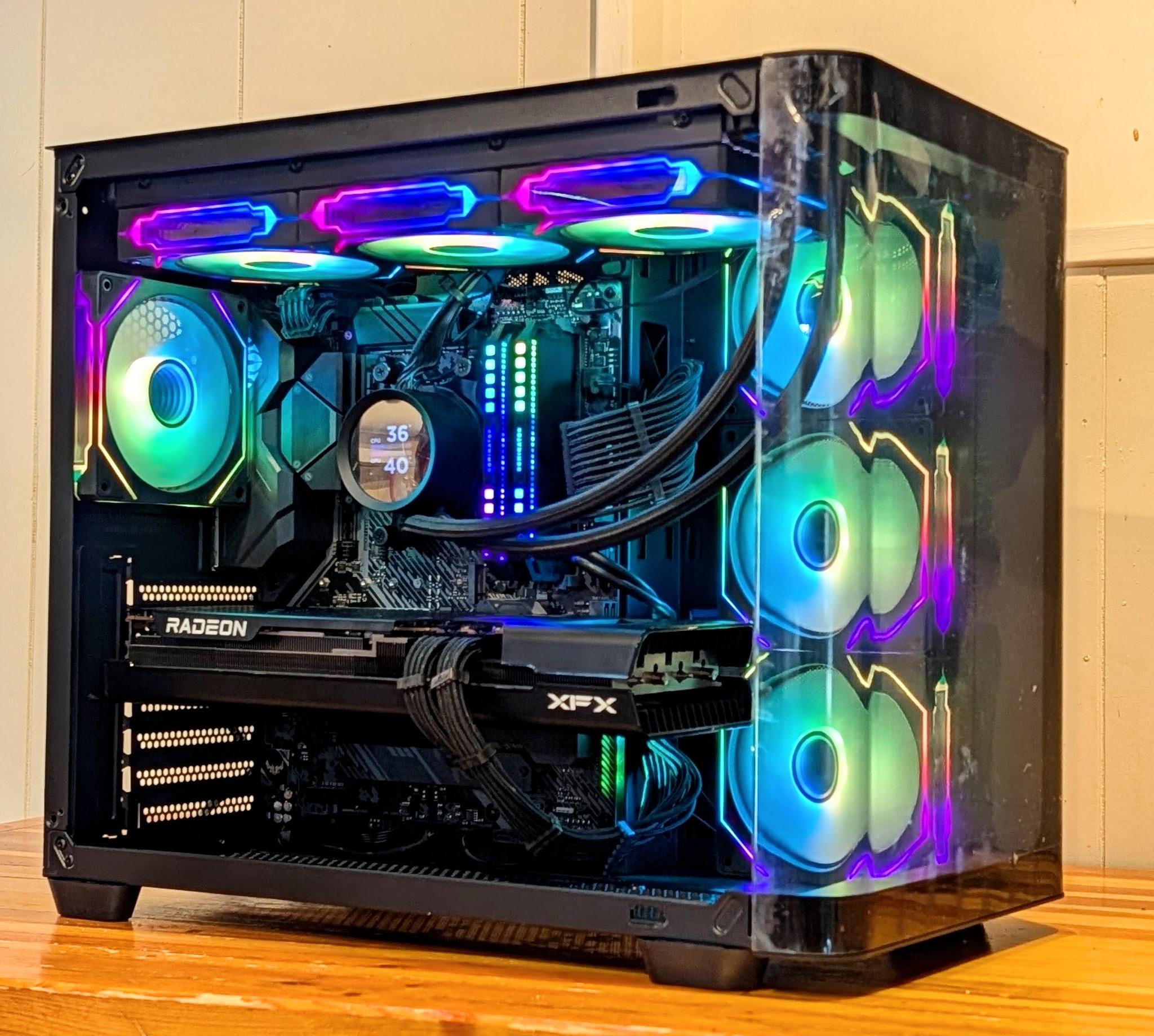 🌈 Ryzen 5 5600XT + RX 7700 XT Gaming PC | 1440p Gaming | Premium RGB Build w/ LCD Liquid Cooler