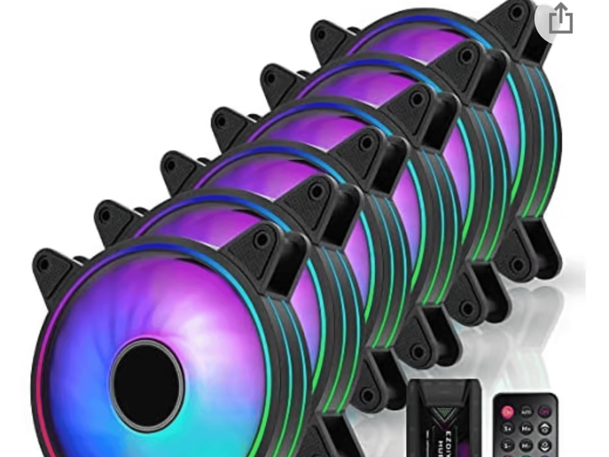 EZDIY RGB 6-Pack Case Fans w/Hub & Controller