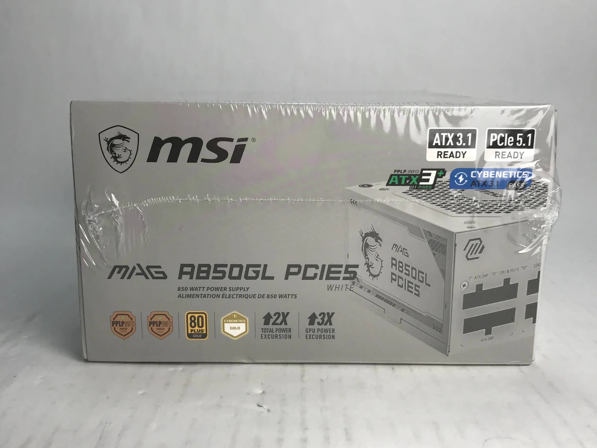 Msi Mag A850gl Pcie 5.1 White Gaming Power Supply - Full Modular - 80 Plus Gold