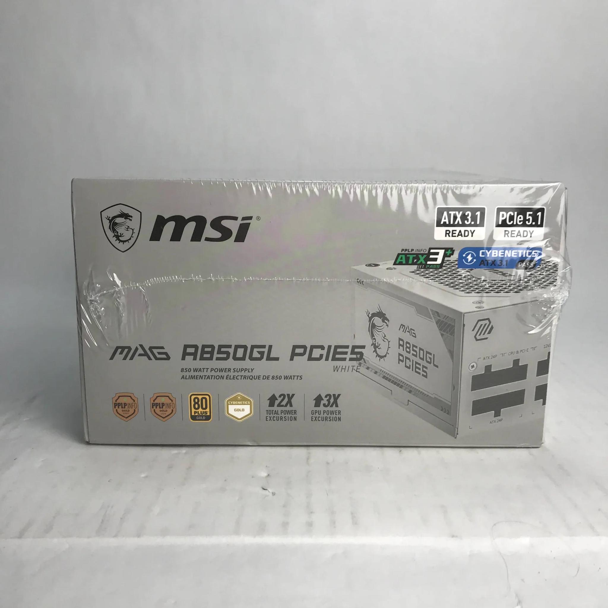 Msi Mag A850gl Pcie 5.1 White Gaming Power Supply - Full Modular - 80 Plus Gold