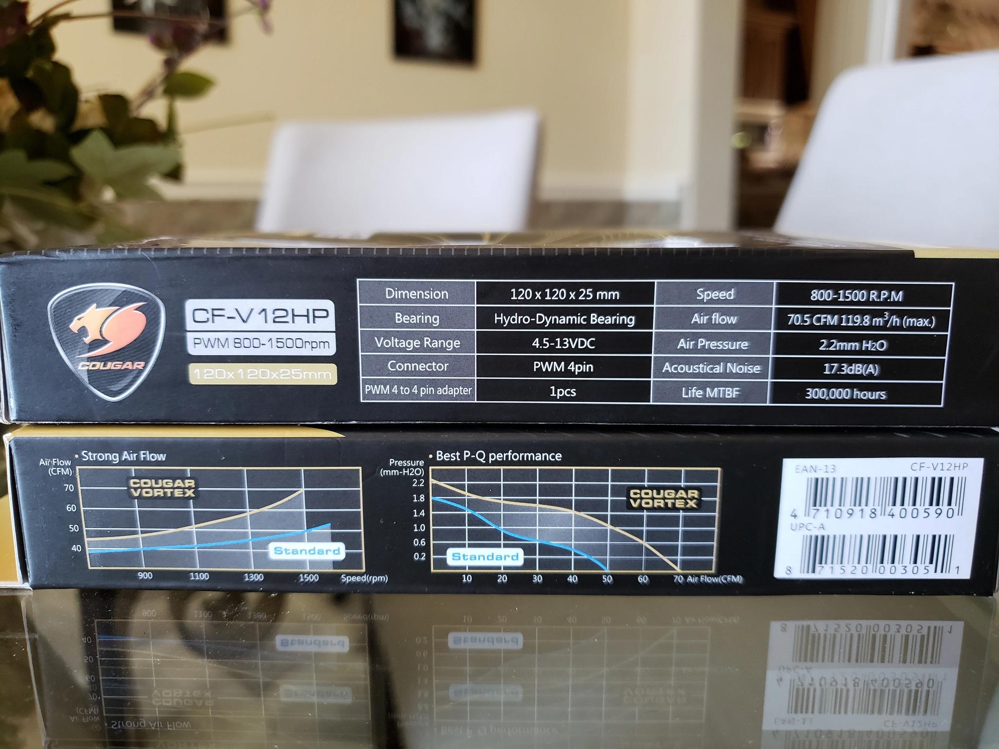 NEW Cougar CF-V12HP 120MM Vortex PWM Computer Fans (1 Pair)