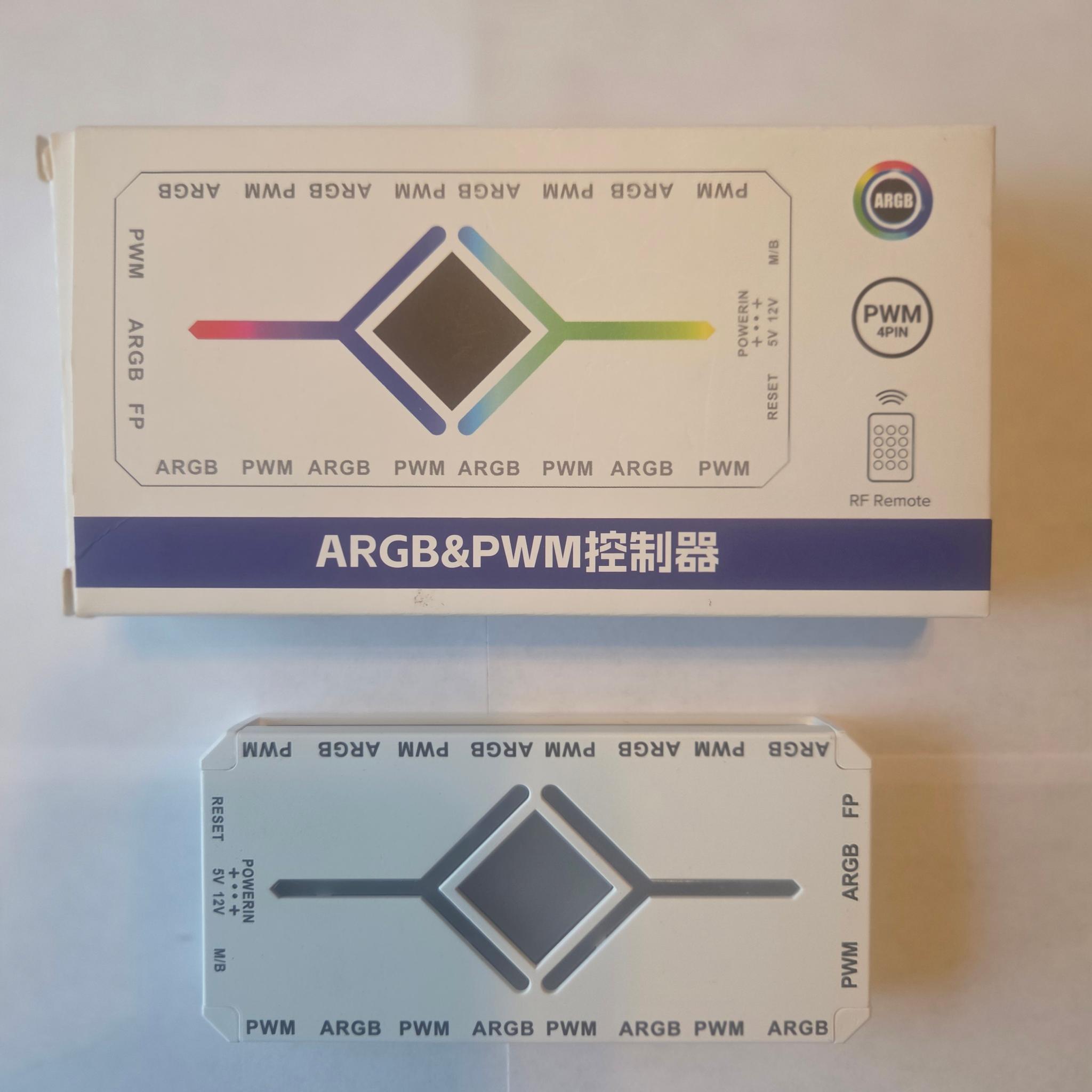 WHITE ARGB Fan PWM Controller Hub Splitter with Remote 4PIN 9 ports