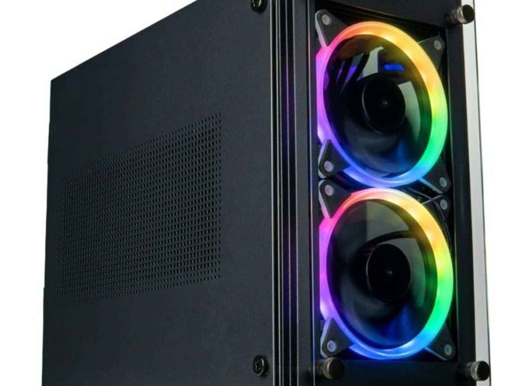 Stratos Mini ITX - Premium Gaming Case - 4x Halo RGB Fans - Fits full size GPUs (Gamemax/OEM)