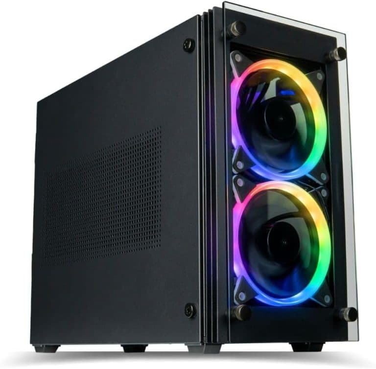 Stratos Mini ITX - Premium Gaming Case - 4x Halo RGB Fans - Fits full size GPUs (Gamemax/OEM)