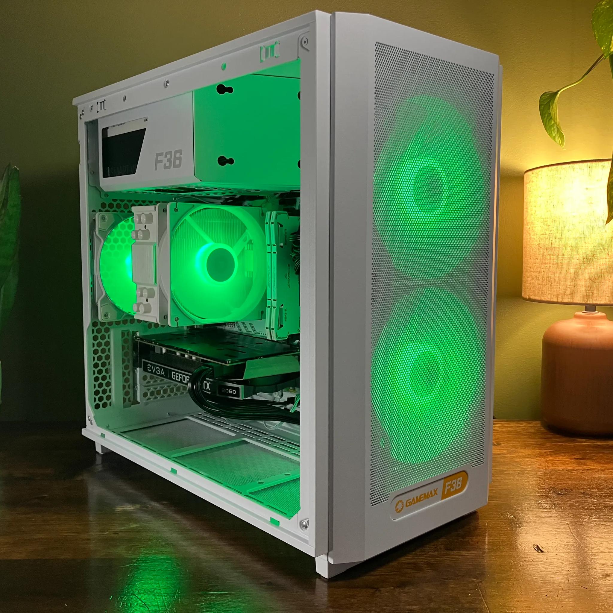 Copy of White RGB Gaming PC Ryzen 5 5500 RTX 2060 16GB RAM 1tb SSD Micro-Atx