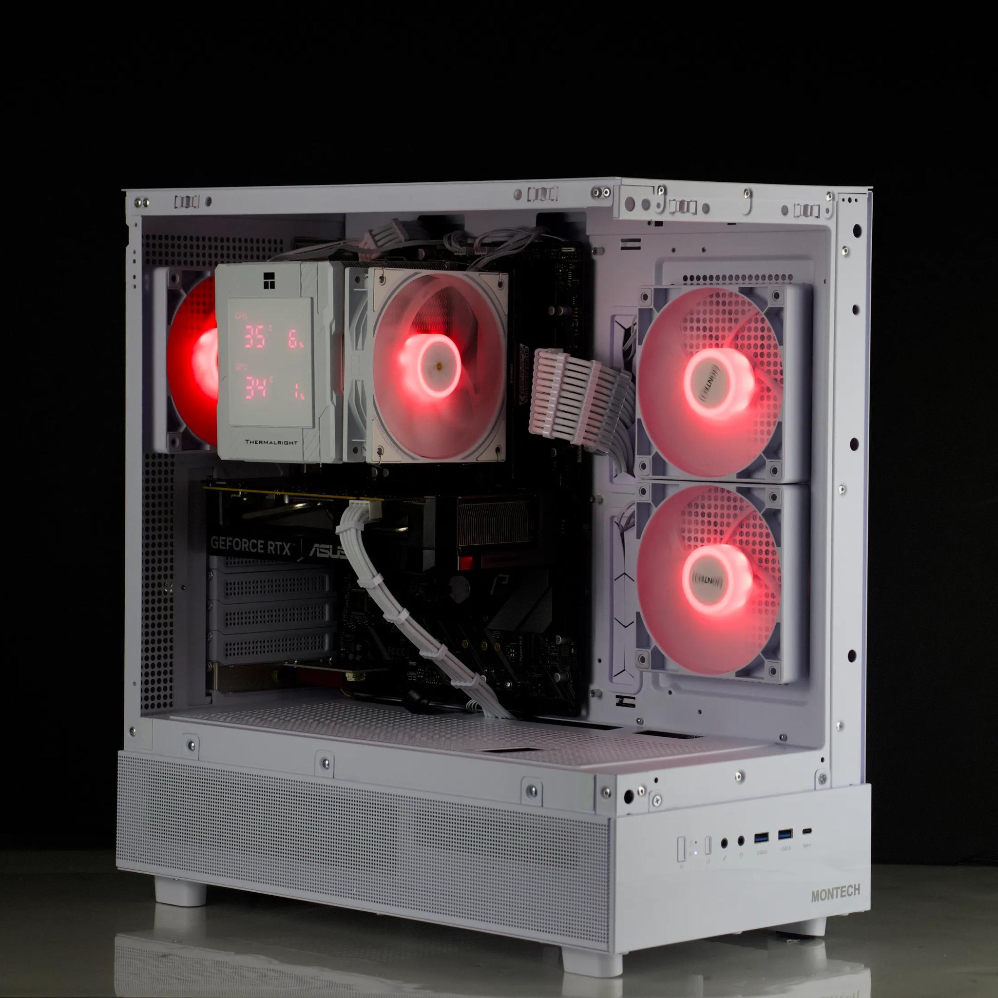 🤍💎White Gaming PC – RTX 5060, Ryzen 5 5600X, 32GB RAM, 1TB SSD - RGB, WiFi, LED Screen🤍💎