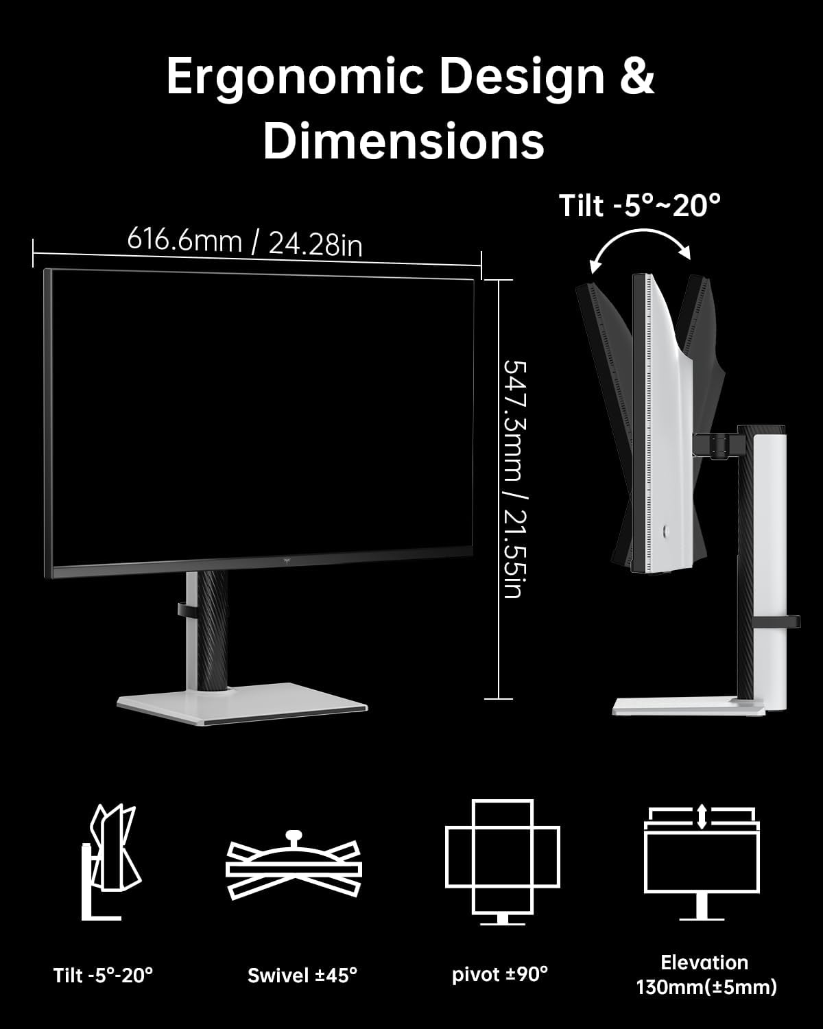 KTC 27" Dual Mode Mini LED Monitor - 4K at 160Hz & 1080P 320Hz Gaming Monitor