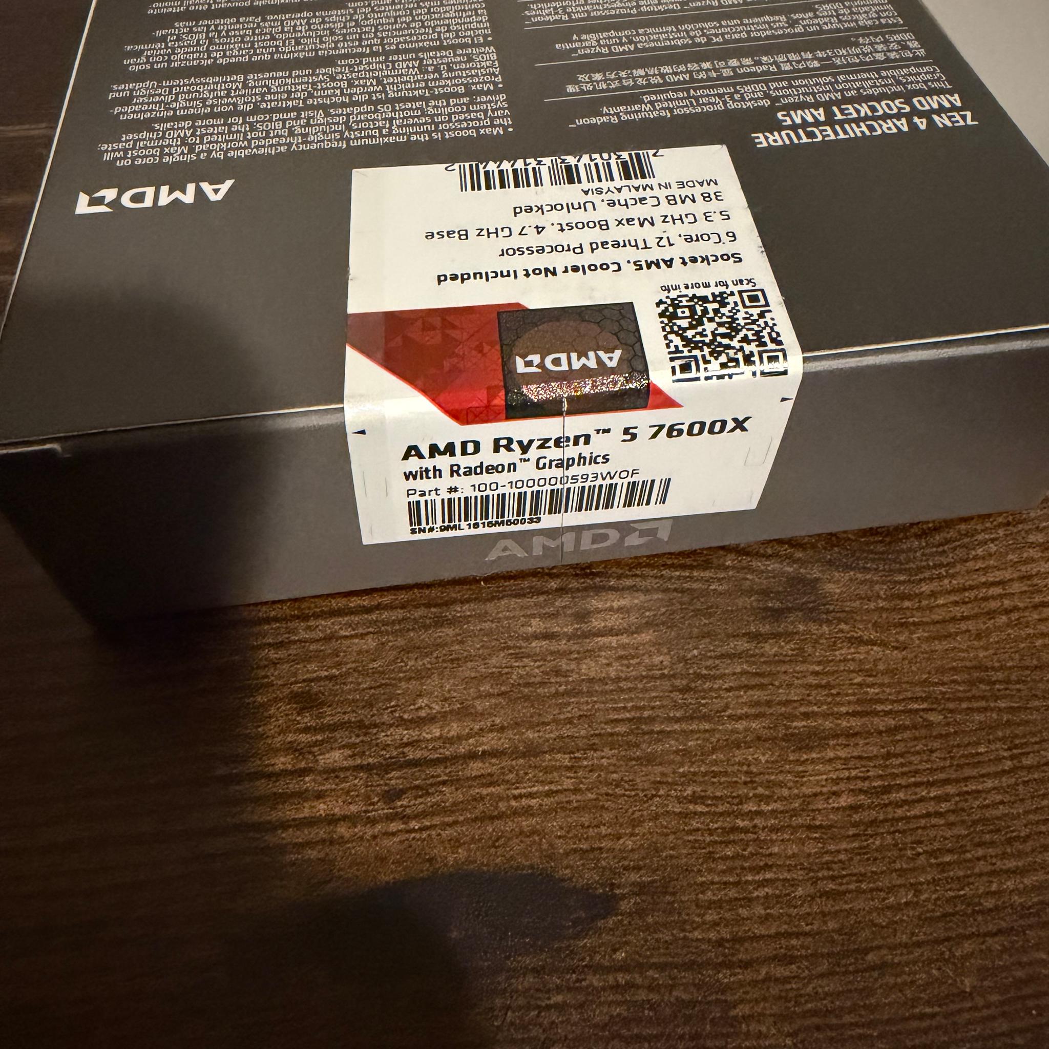 Unopened AMD Ryzen 5 7600X
