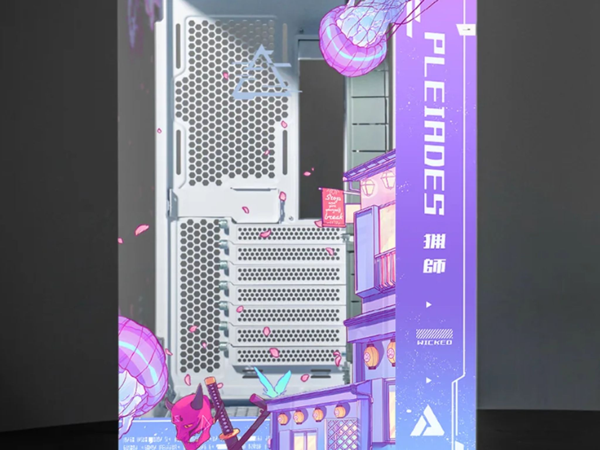 Jellyfish Crossing Lian Li O11D Evo RGB Pink Purple Anime Computer Case