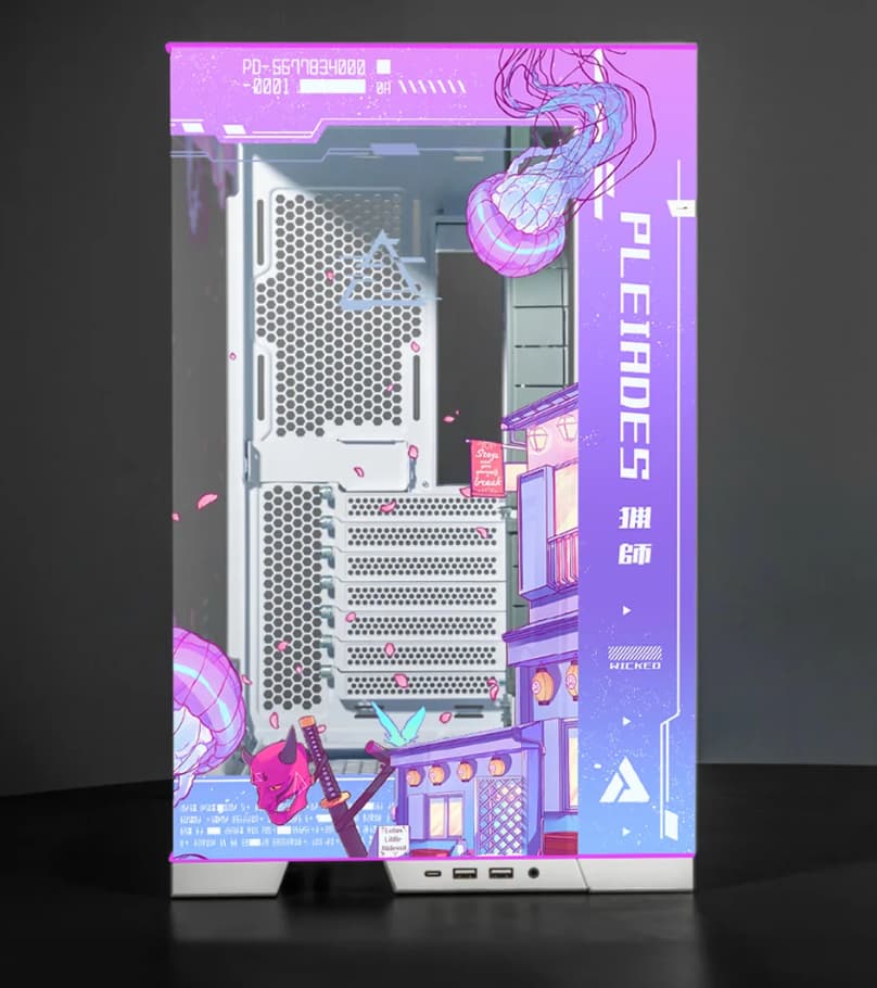 Jellyfish Crossing Lian Li O11D Evo RGB Pink Purple Anime Computer Case