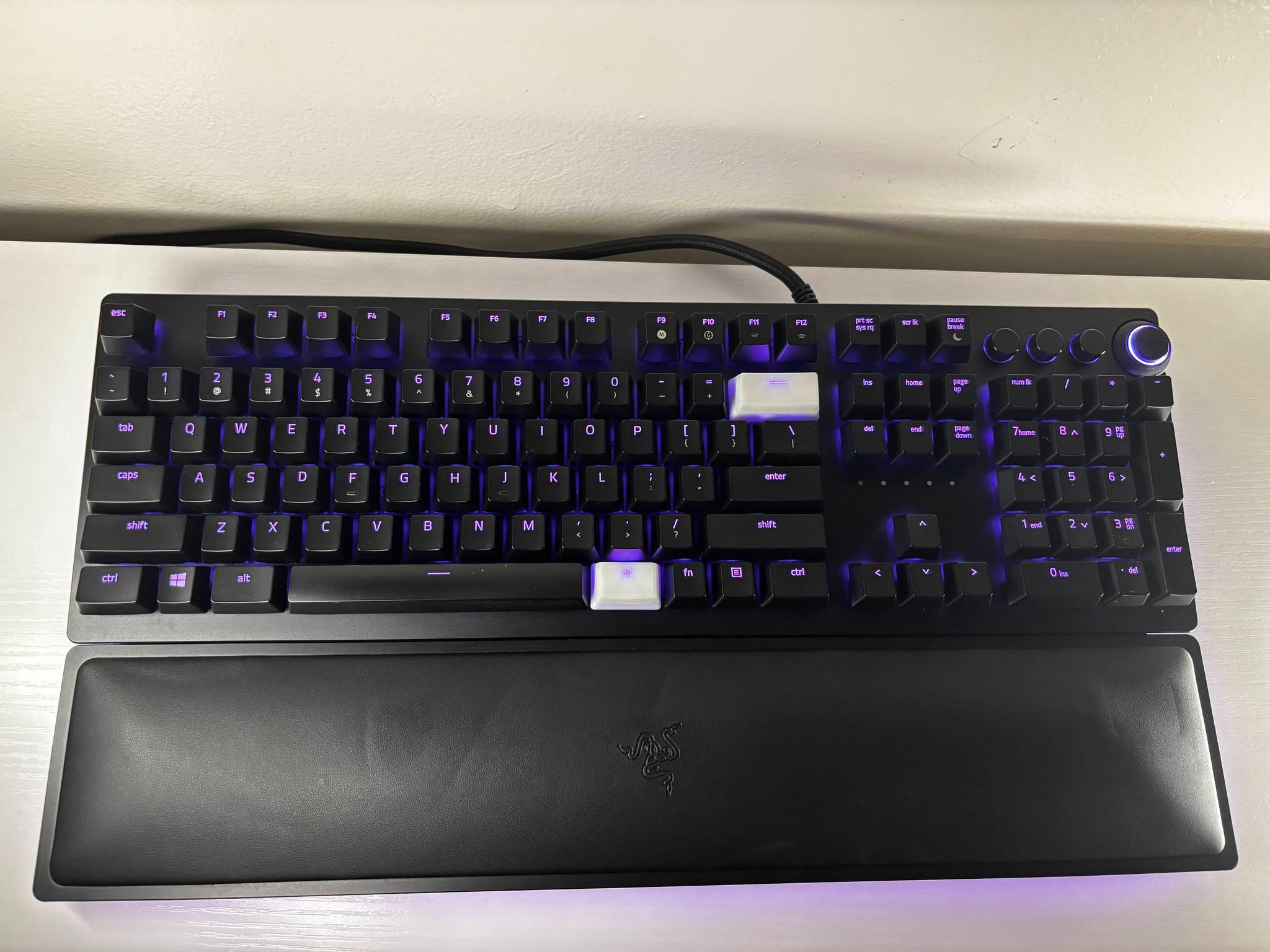 Razer Huntsman Elite Gaming Keyboard - Fast Purple Clicky Optical Switches + Magnetic Wrist Rest