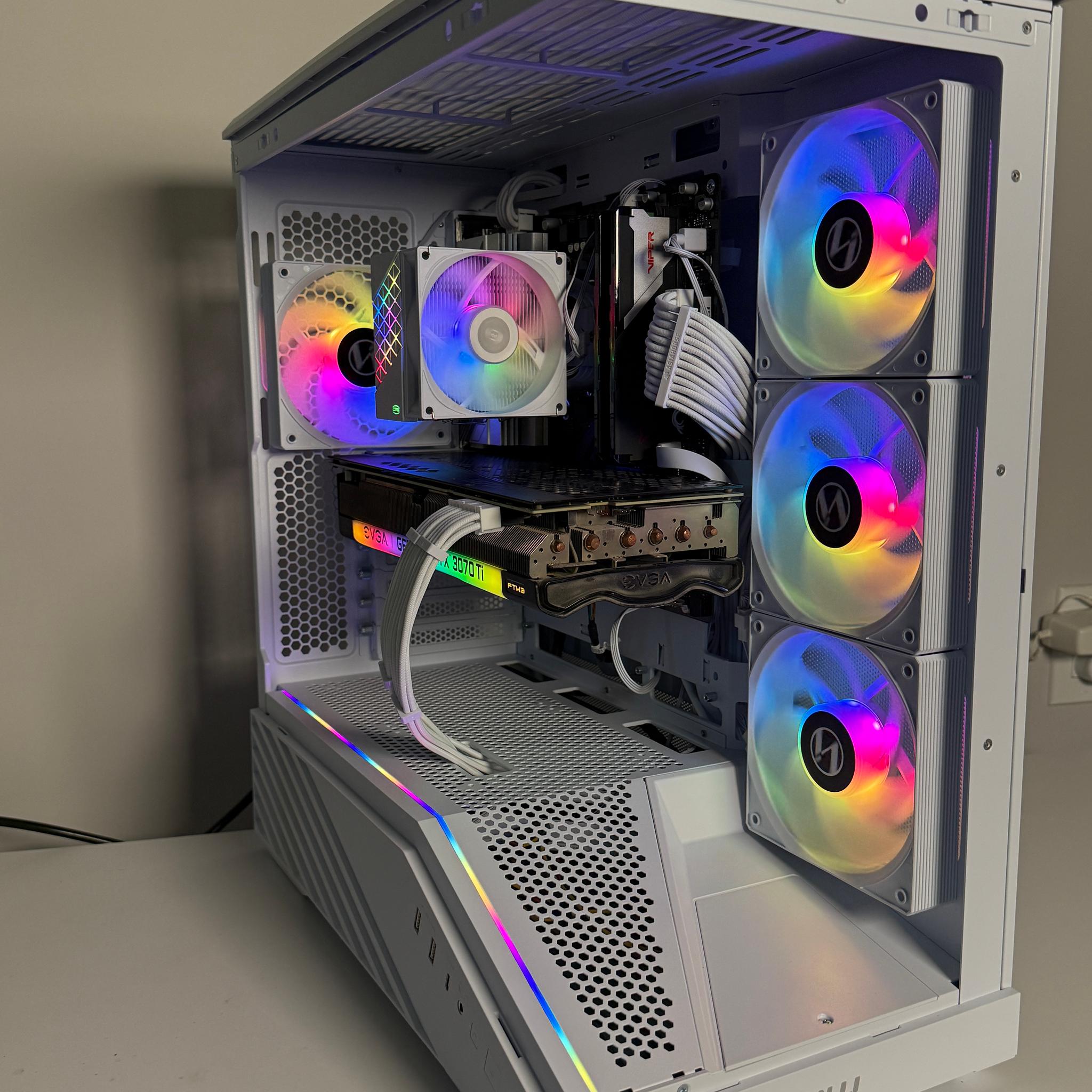 1080p Gaming PC –RTX 3060 8gb|Ryzen 5 5500|16gb RAM, 1TB SSD Lian Li V100 White Gaming Computer