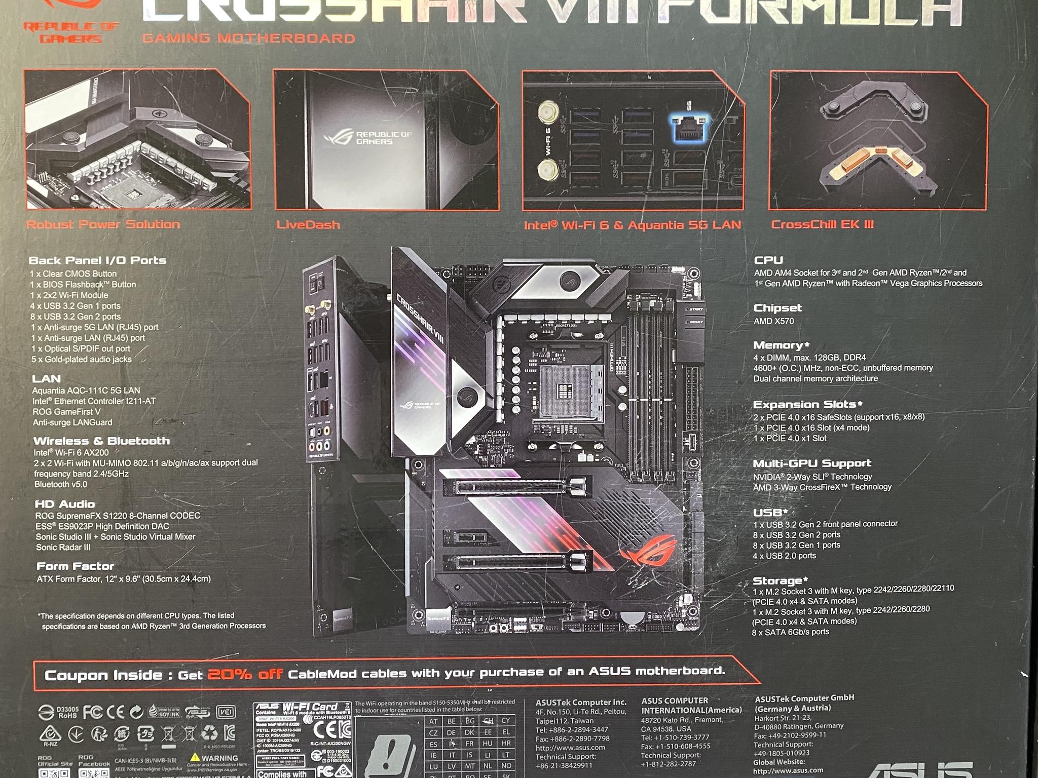 Crosshair viii formula, Ryzen 9 5950x, Crucial ballistix max DDR4 and Optimus Cooling Cpu Block