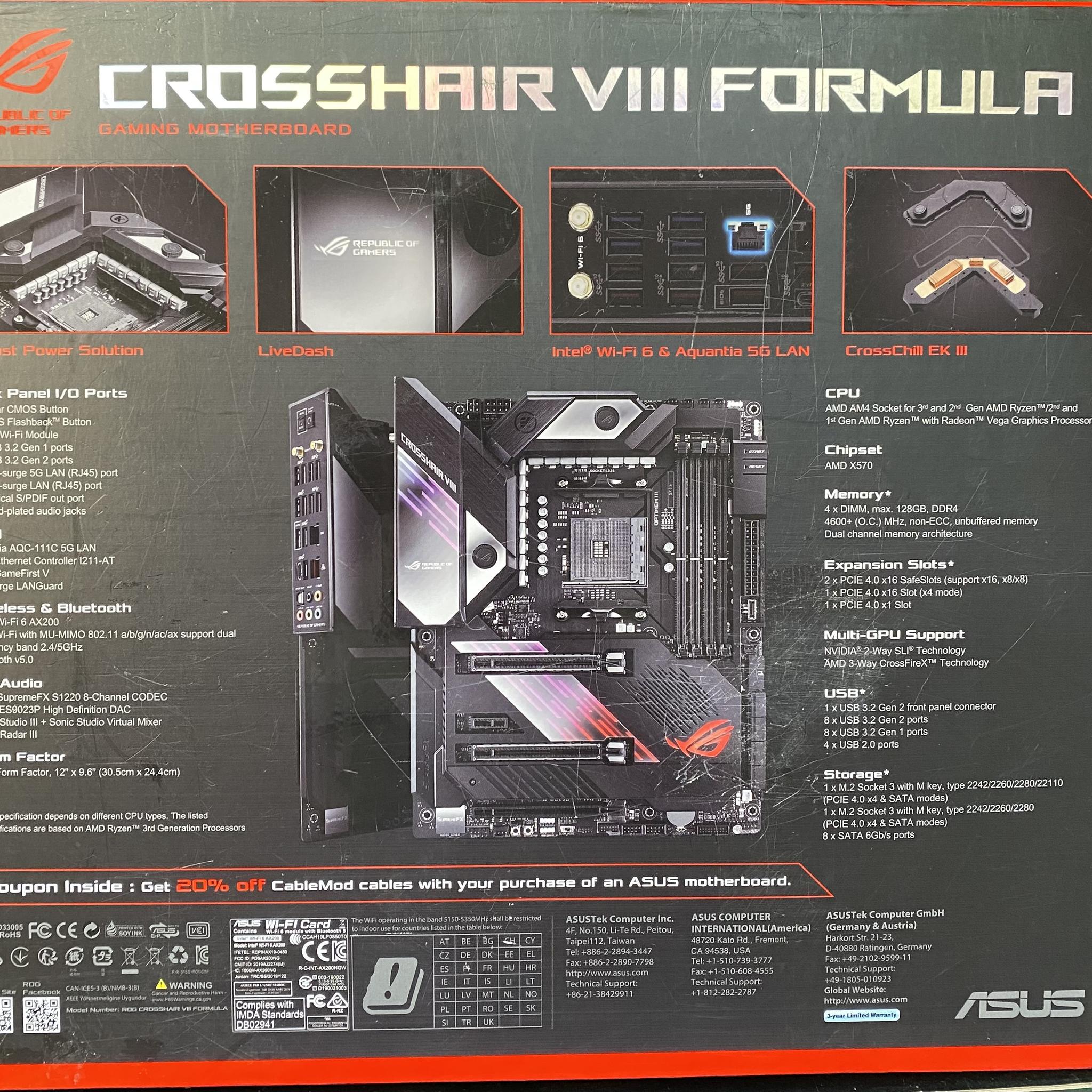 Crosshair viii formula, Ryzen 9 5950x, Crucial ballistix max DDR4 and Optimus Cooling Cpu Block