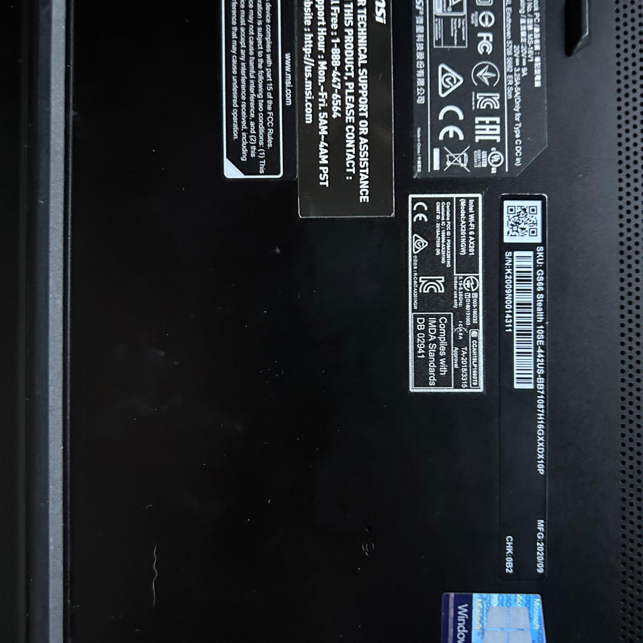 Msi G66 Stealth 10SE-442