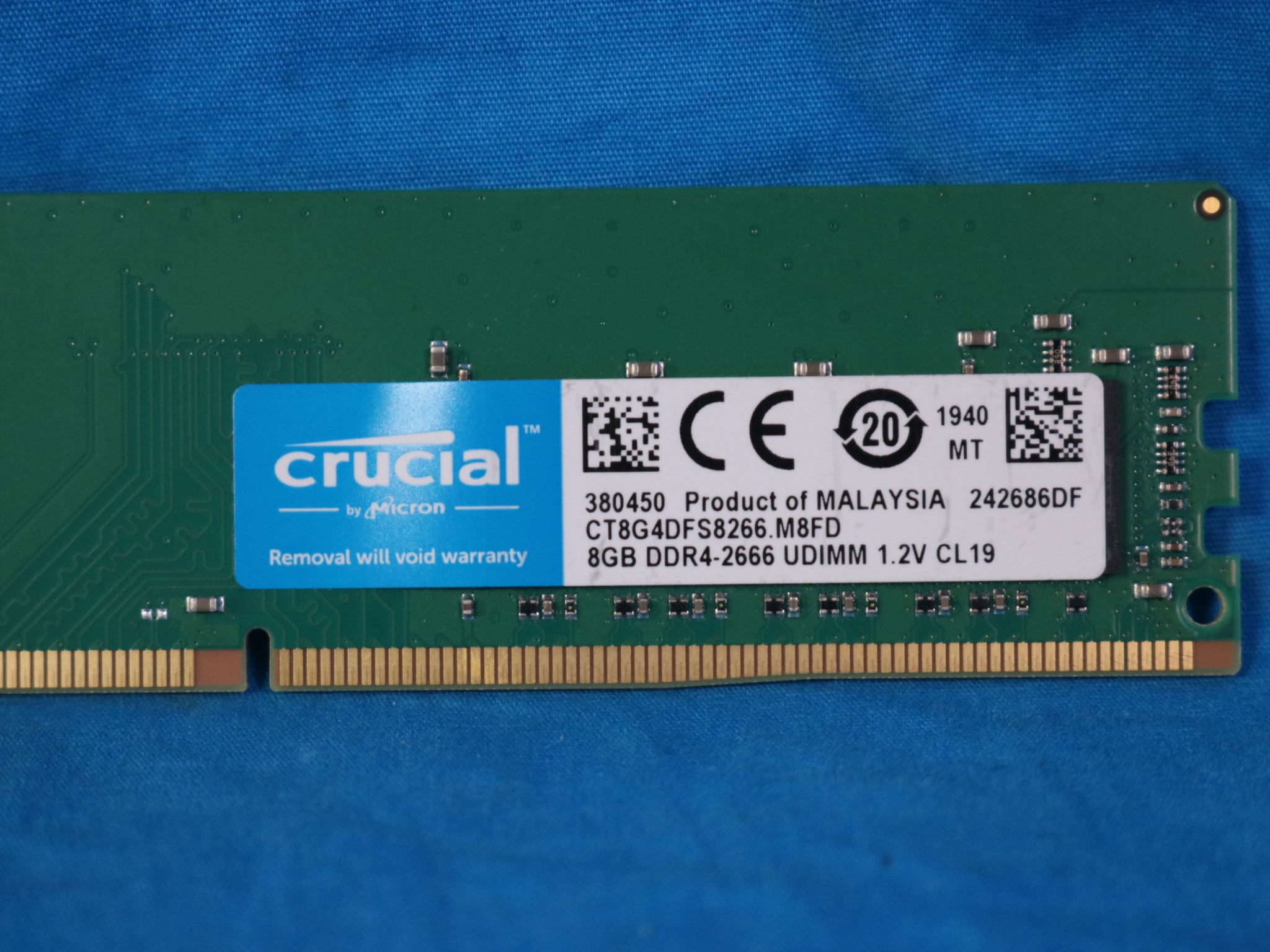 16GB Kit of 2666mhz Crucial DDR4 Desktop DIMM Memory Sticks (2x 8GB) - 4730755079