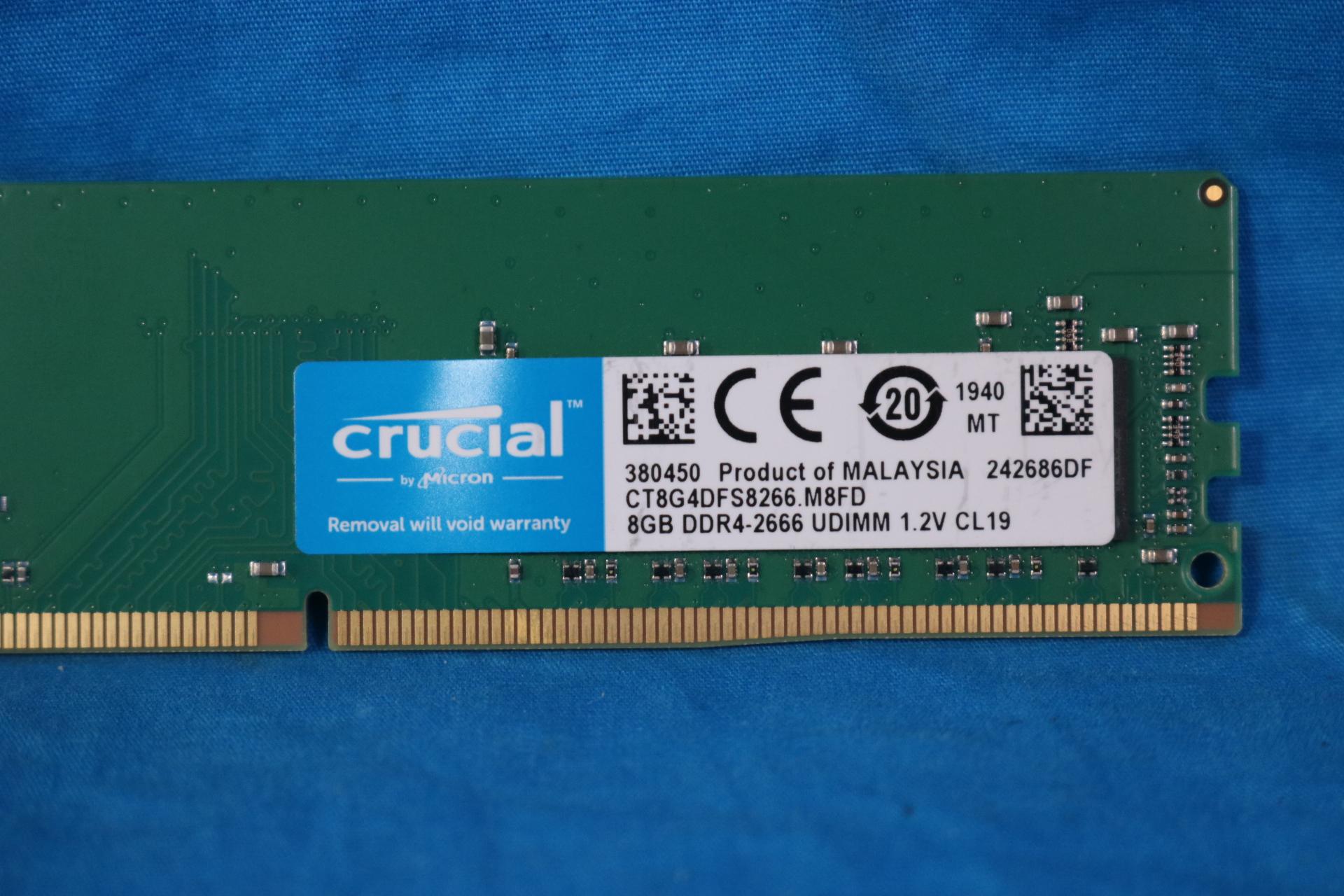 16GB Kit of 2666mhz Crucial DDR4 Desktop DIMM Memory Sticks (2x 8GB) - 4730755079