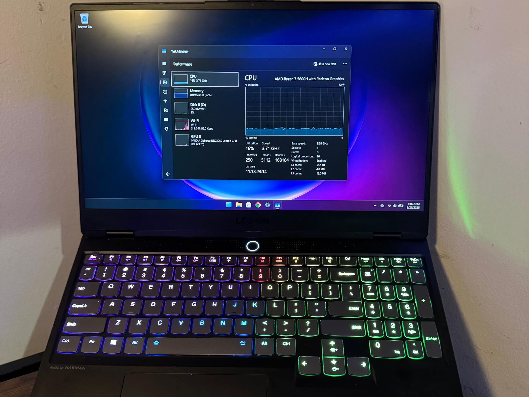 2022 Lenovo Legion Slim 7 15ACH6 - Ryzen 7 5800H | RTX 3060 | 1080P 165Hz 16" IPS Display