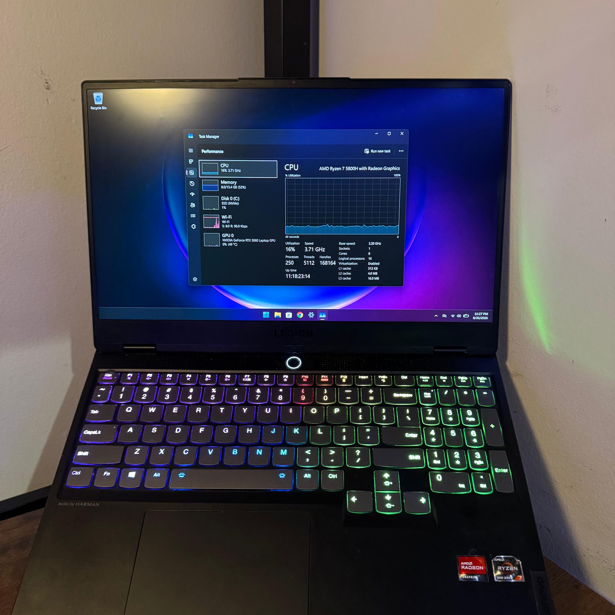 2022 Lenovo Legion Slim 7 15ACH6 - Ryzen 7 5800H | RTX 3060 | 1080P 165Hz 16" IPS Display