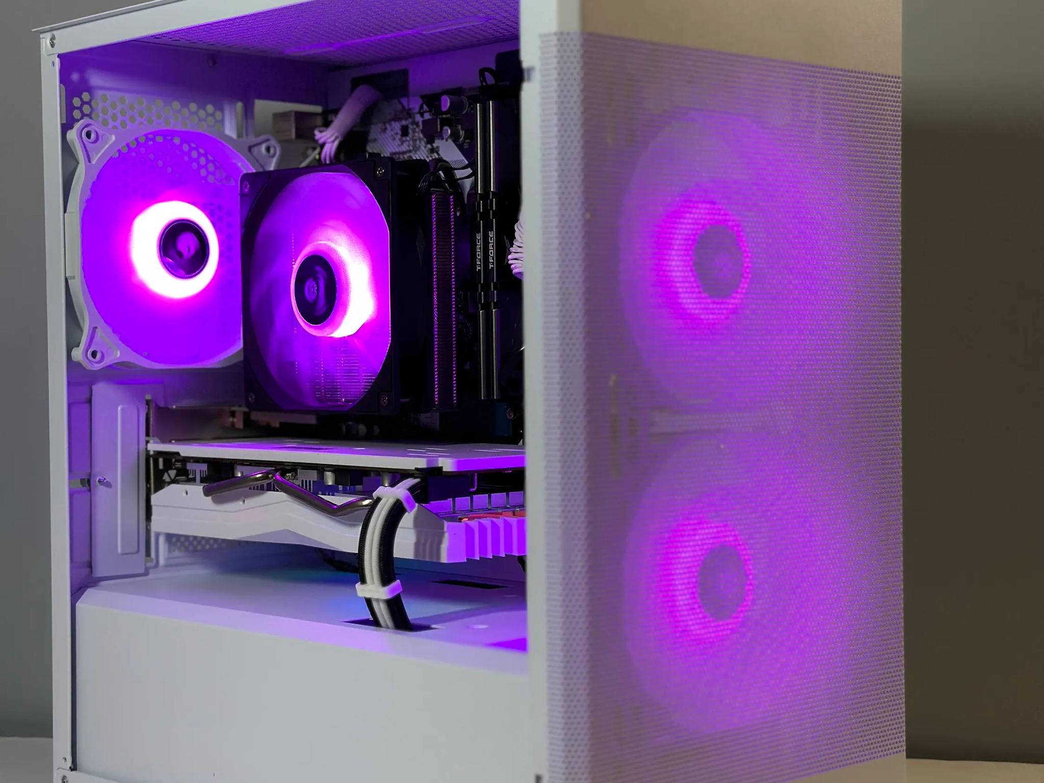 Ryzen 5 2600X/AMD RX 580 8GB Custom RGB White Gaming PC Bundle W/Keyboard/Mouse/Headset & Mic