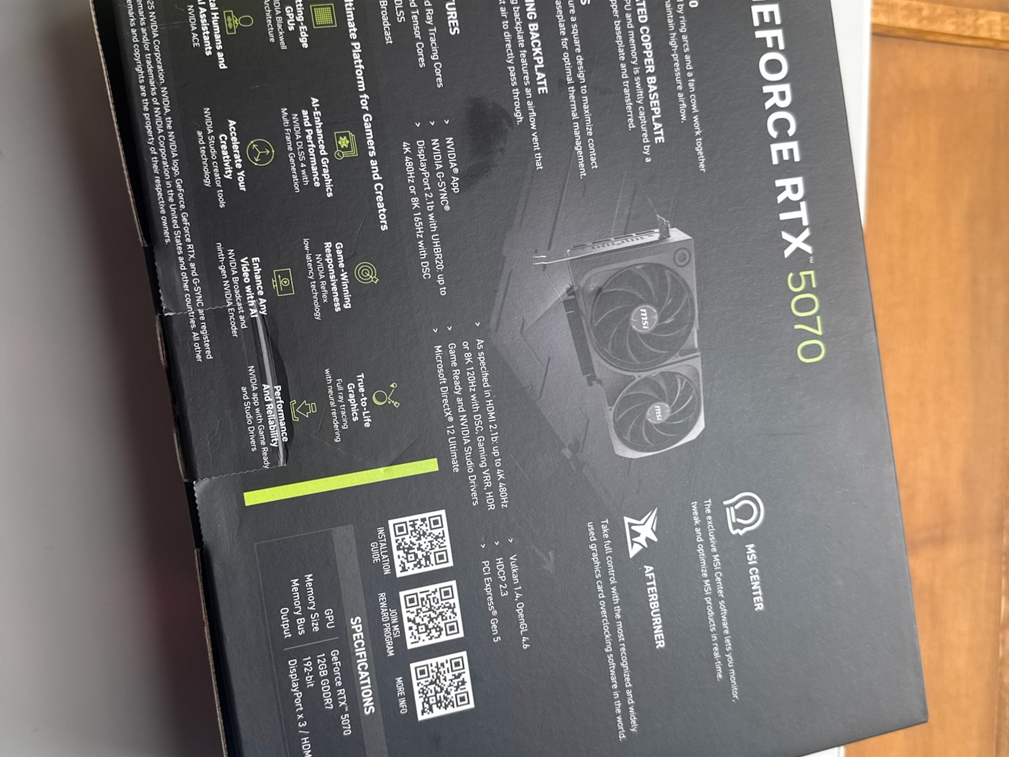 MSI GeForce RTX 5070 12G SHADOW 2X OC