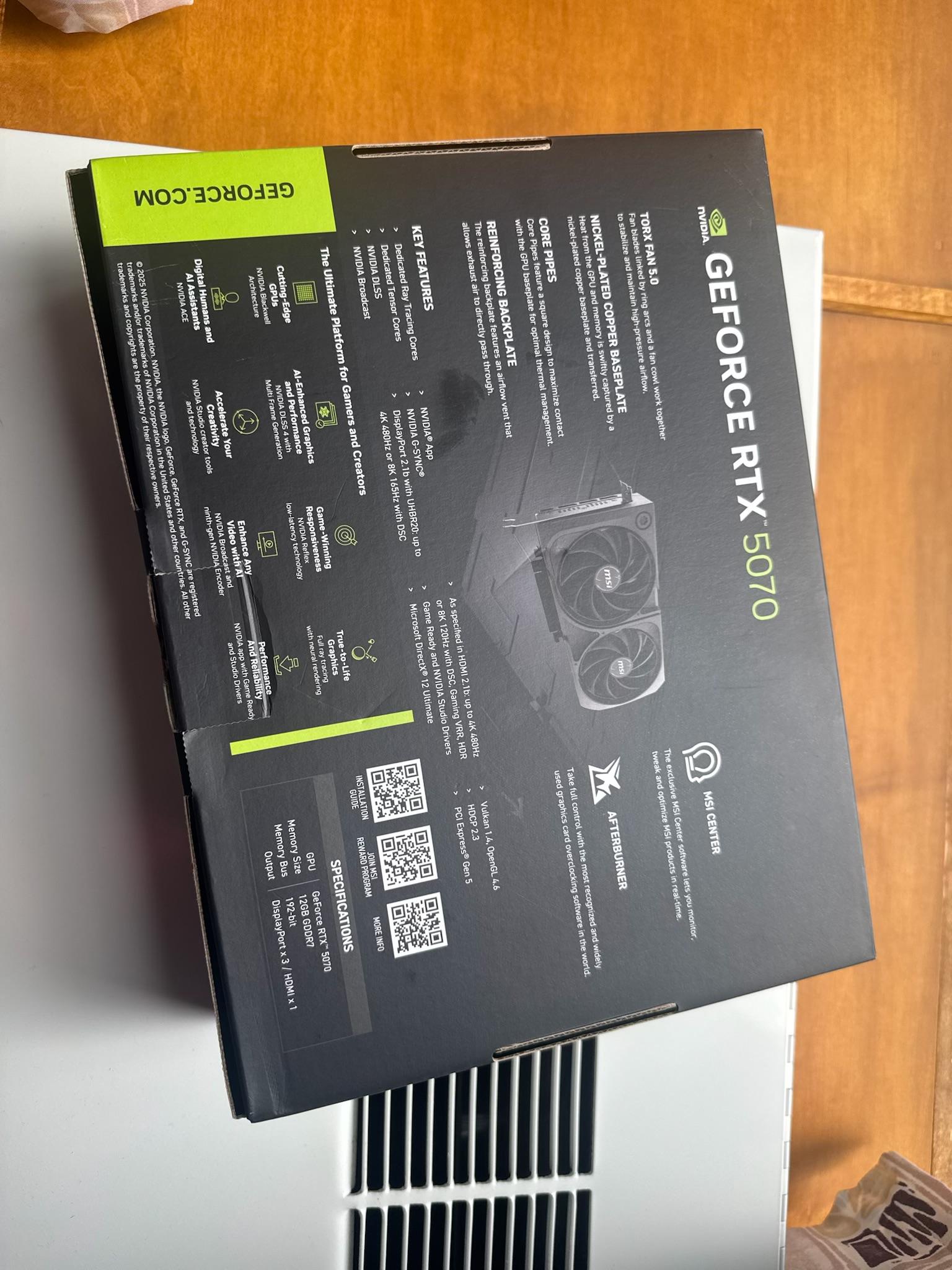 MSI GeForce RTX 5070 12G SHADOW 2X OC