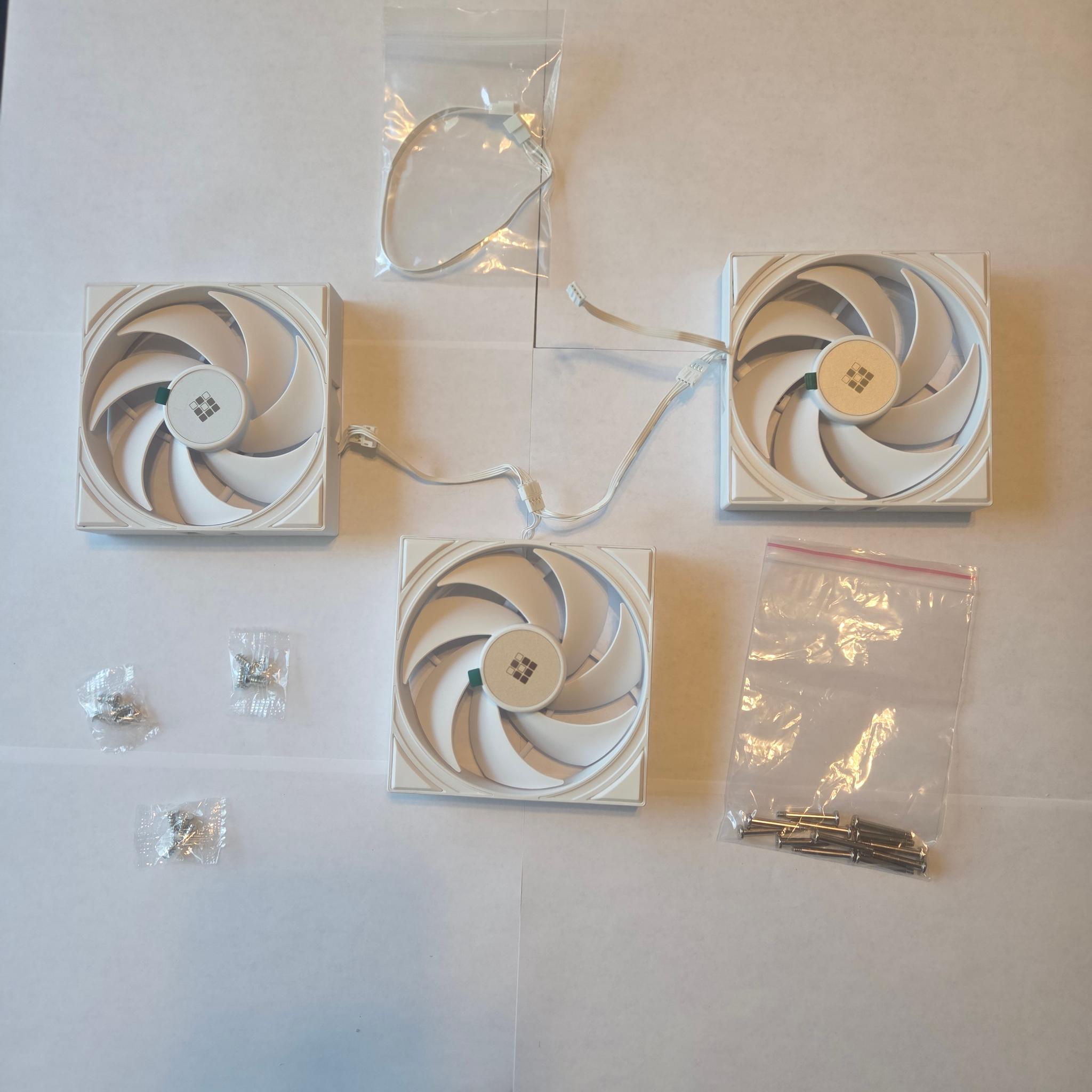Sudokoo 120mm PWM Case/Radiator Fan - High Static Pressure 1900 RPM  "White 3 Pack"