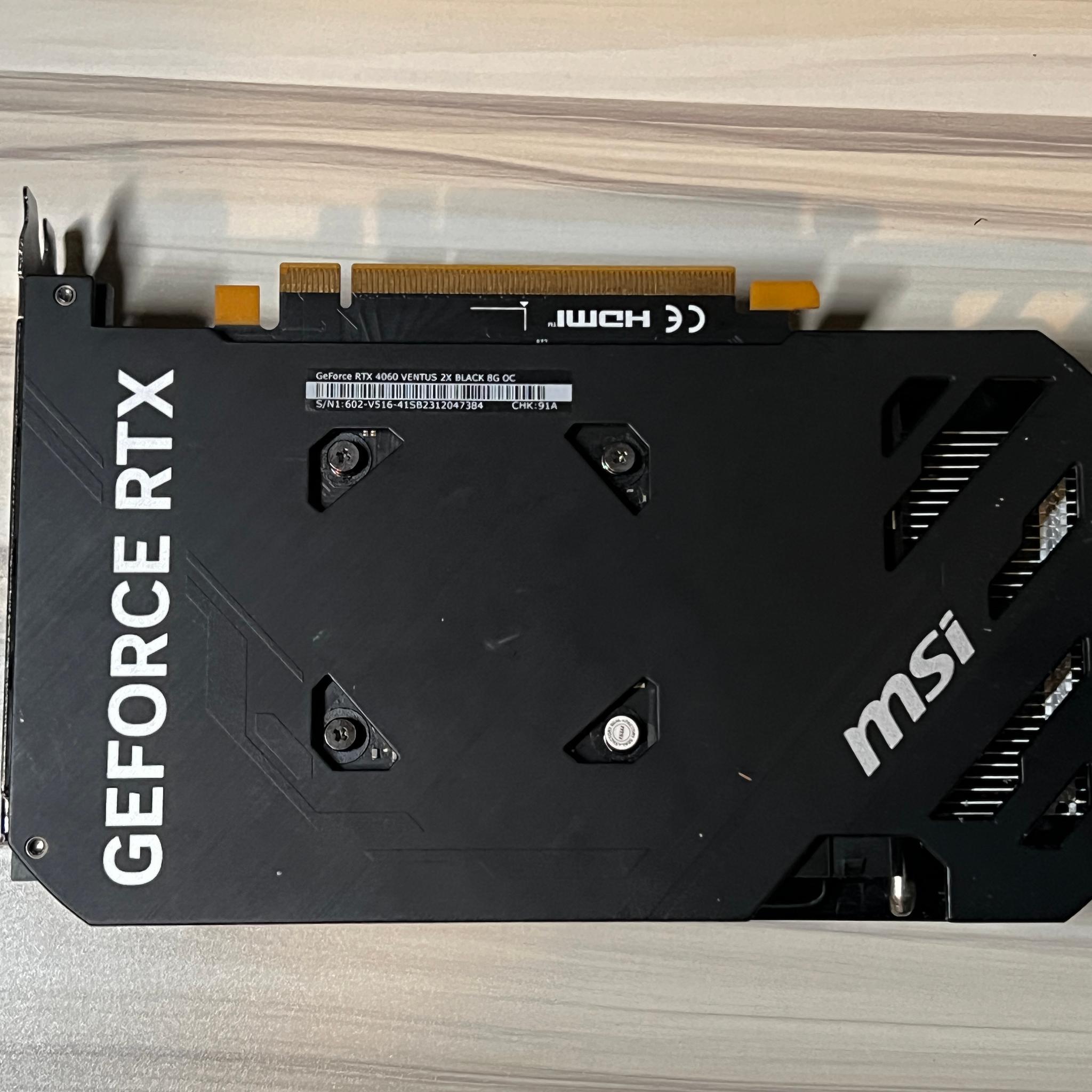 MSI VENTUS GeForce RTX 4060 2x Black 8G OC **READ DESCRIPTION**