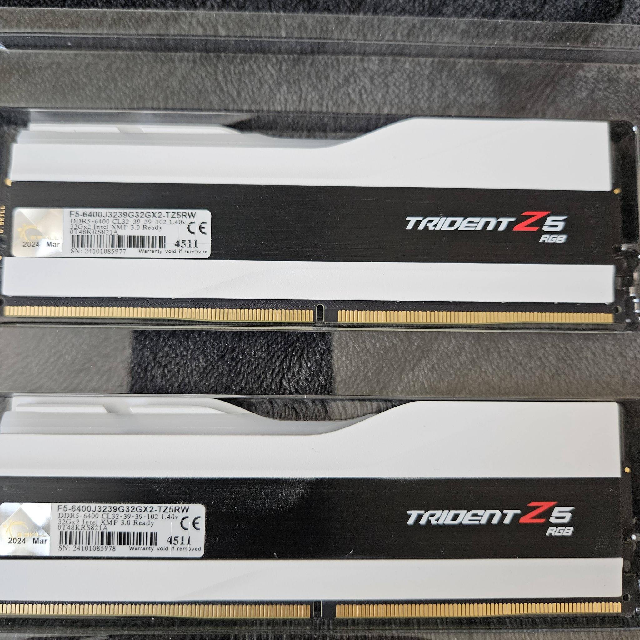G.SKILL Trident Z5 RGB 64GB (2 x 32GB) 288-Pin PC RAM DDR5 6400 Model F5-6400J3239G32GX2-TZ5RW