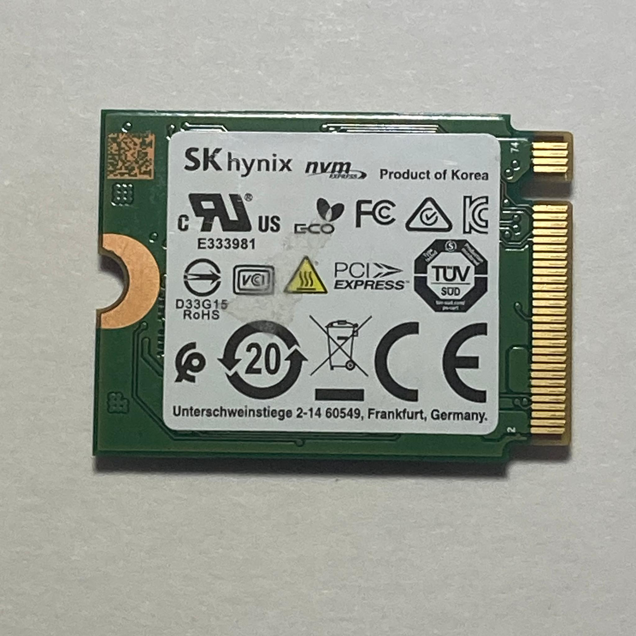 512 GB M.2 NVME SSD SK Hynix | 2230 Gen3x4 | Solid State Drive | Hard Drive| 100% Health