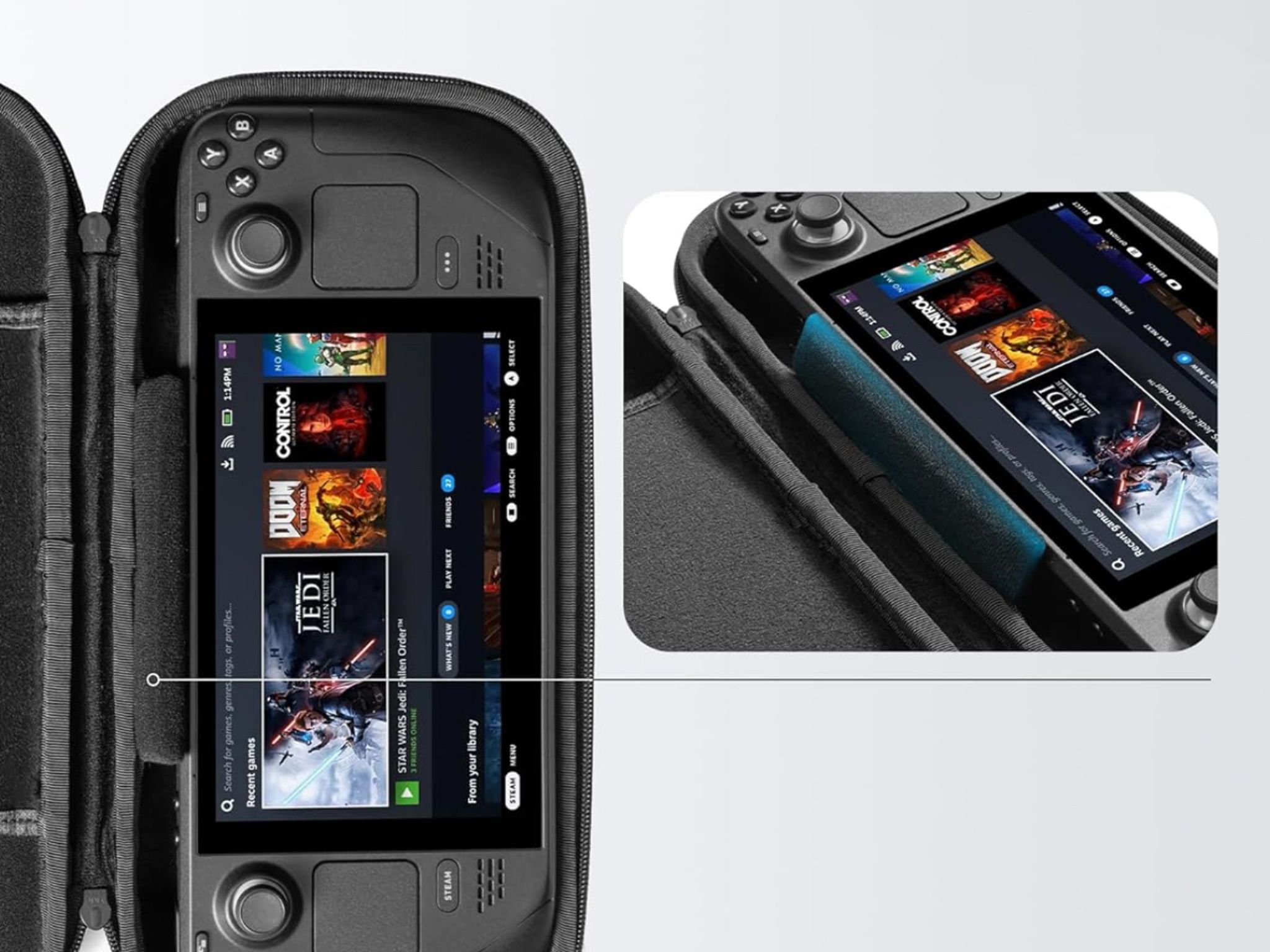 tomtoc Carrying Case Compatible with Steam Deck/Steam Deck OLED, Protective case