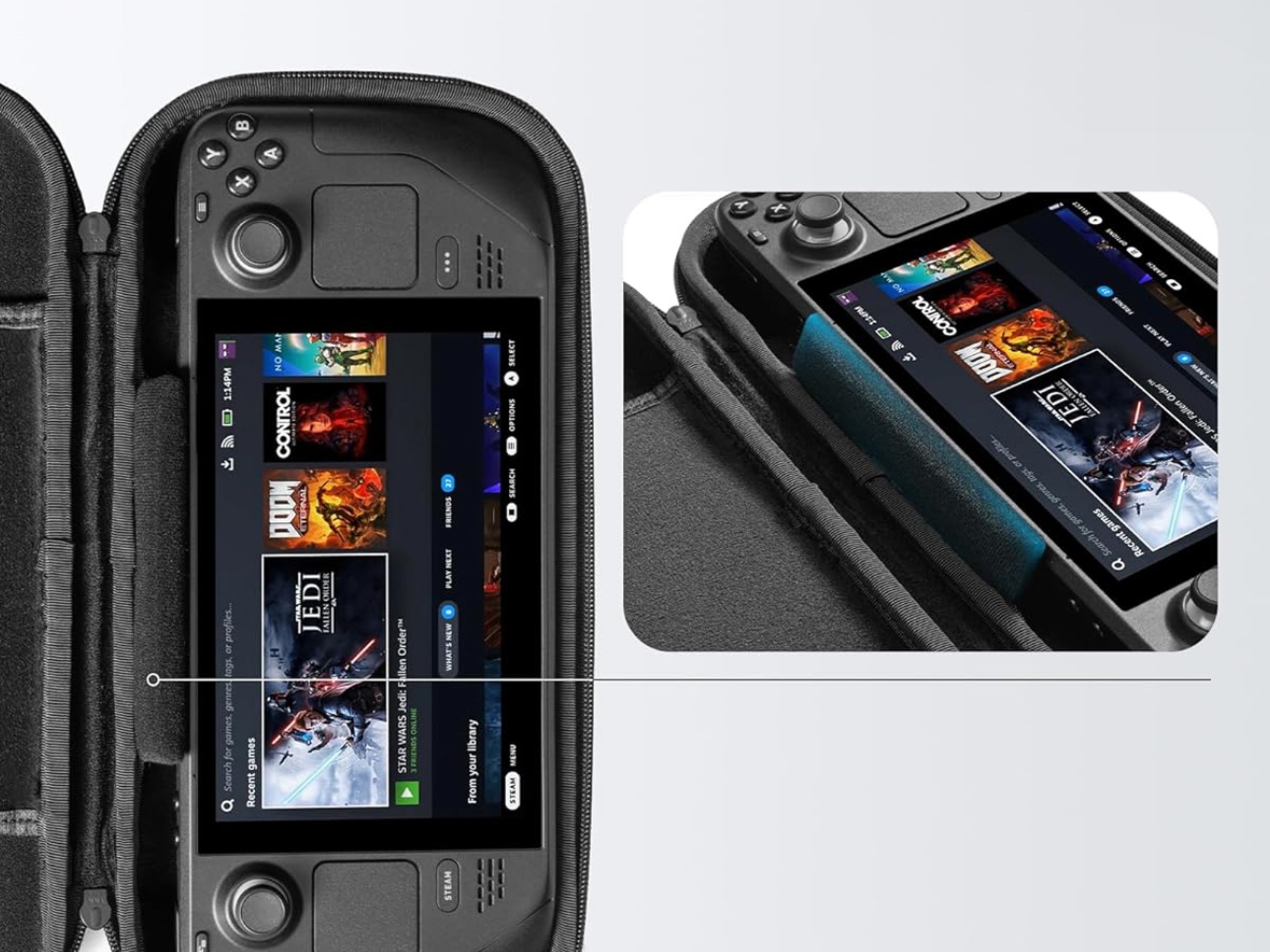 tomtoc Carrying Case Compatible with Steam Deck/Steam Deck OLED, Protective case