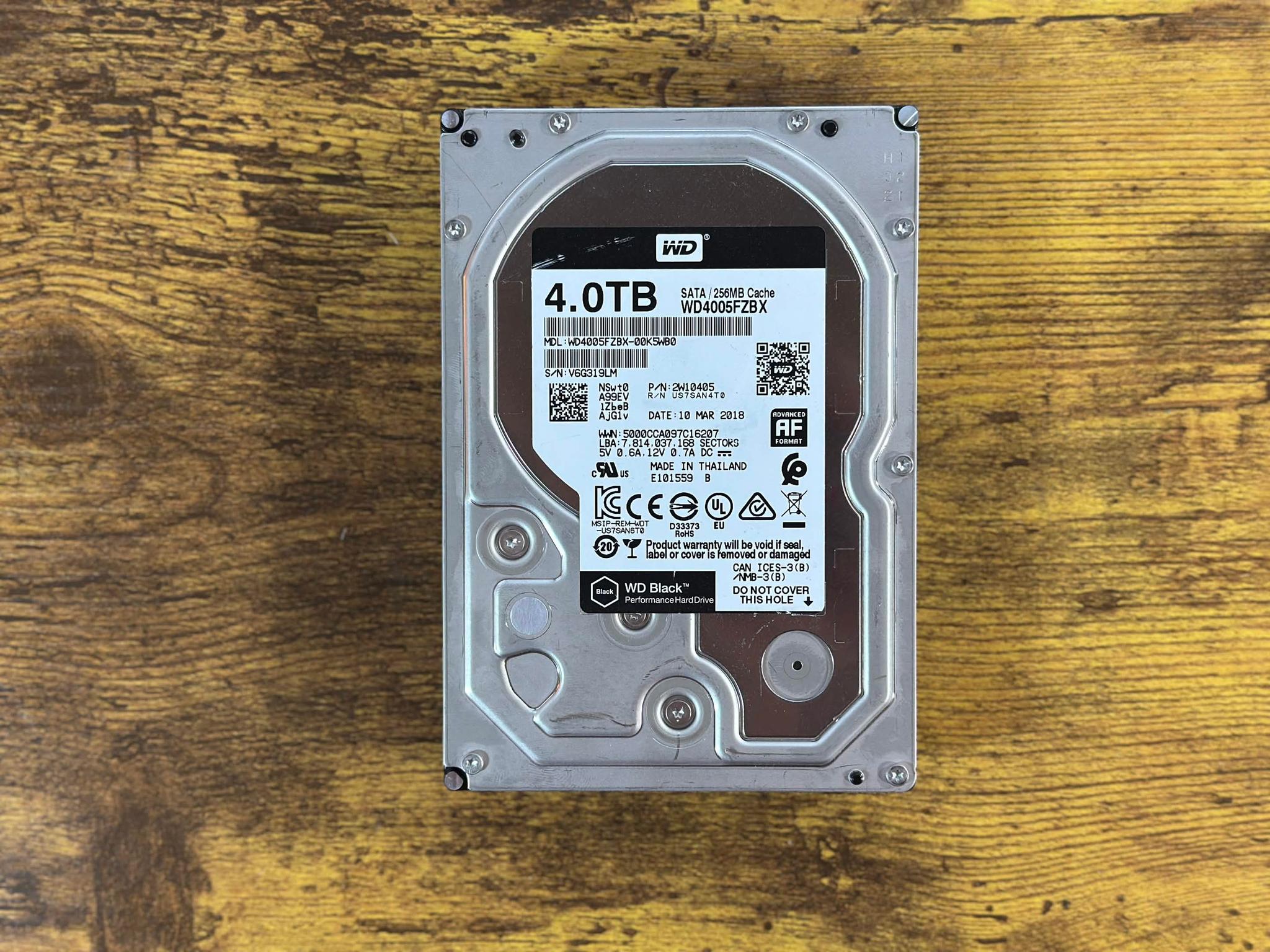 WD Black 4TB  7200RPM 3.5in Sata Hard Drive HDD