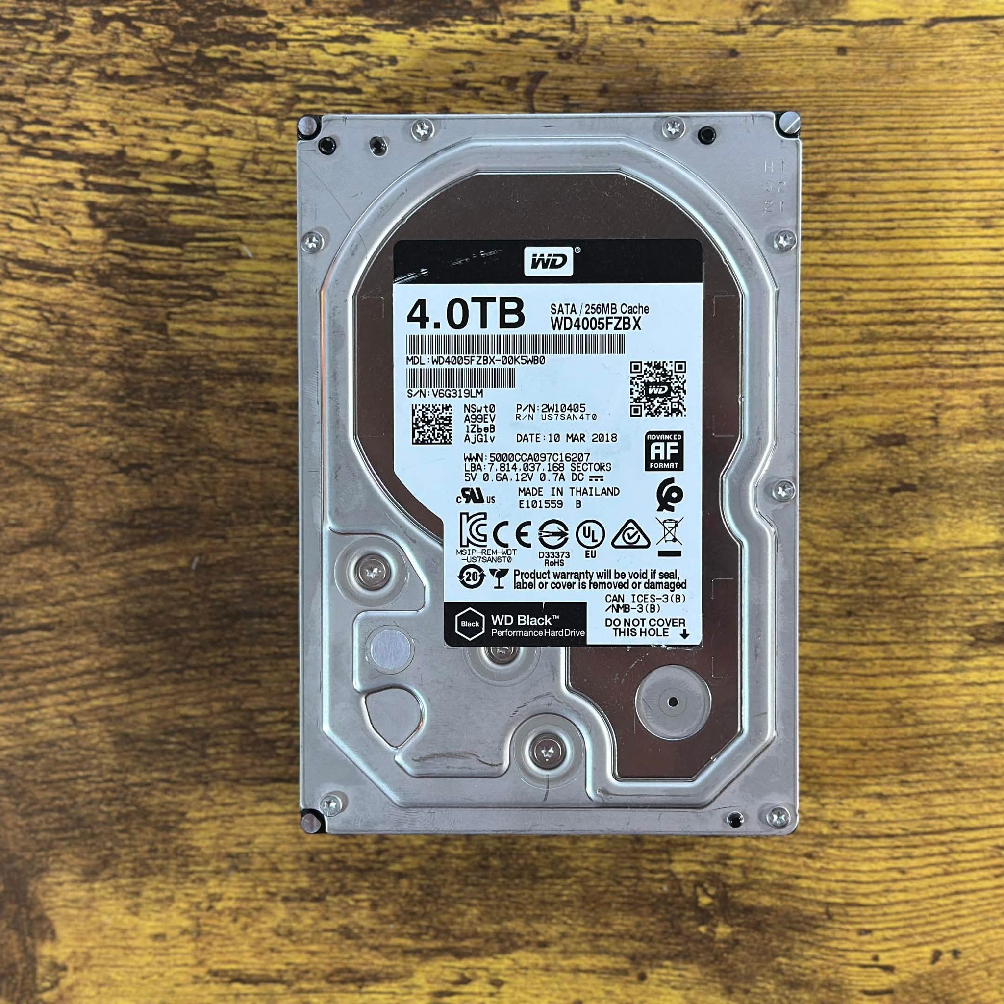 WD Black 4TB  7200RPM 3.5in Sata Hard Drive HDD