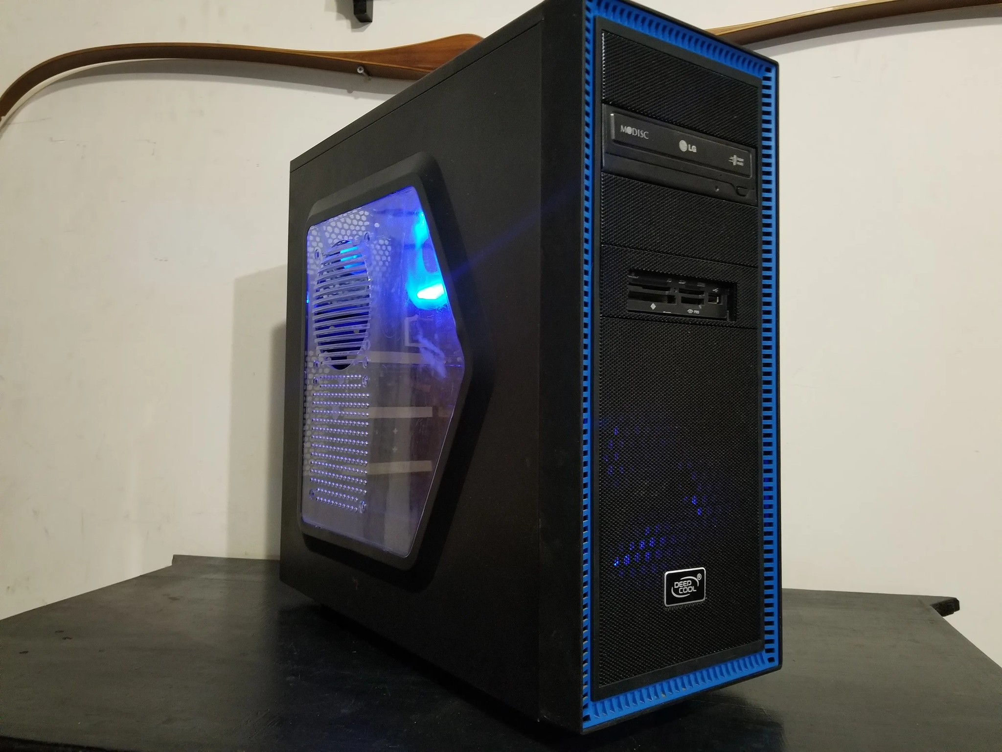  custom blue and black budget gaming pc. 