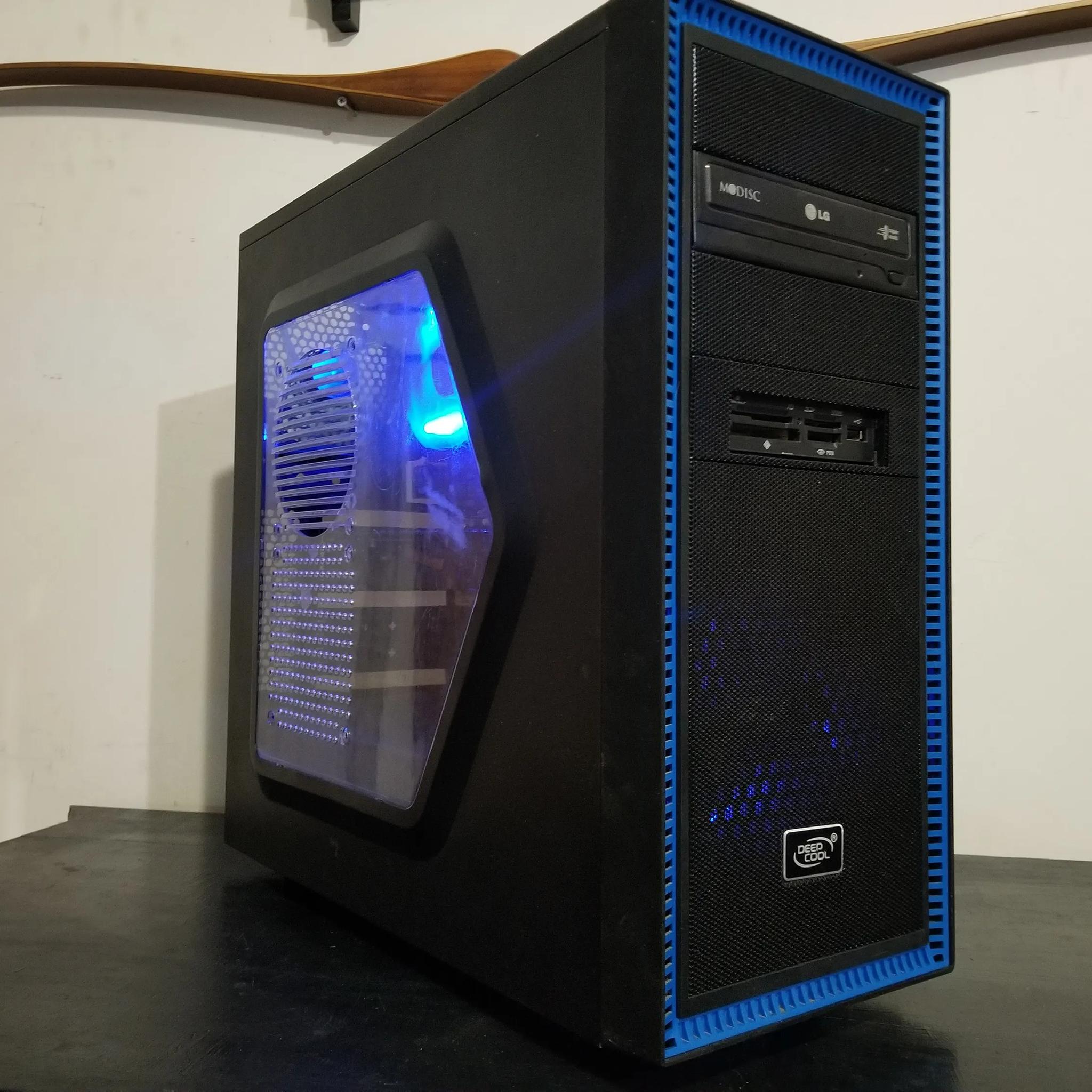  custom blue and black budget gaming pc. 