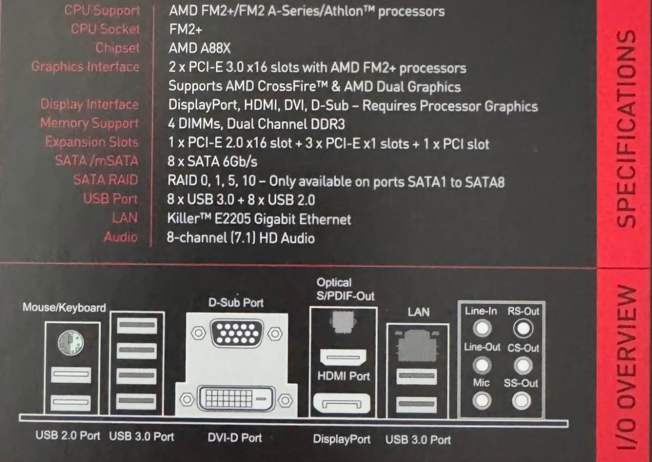 ON SALE!!! MSi Motherboard A88X-G45 Gaming