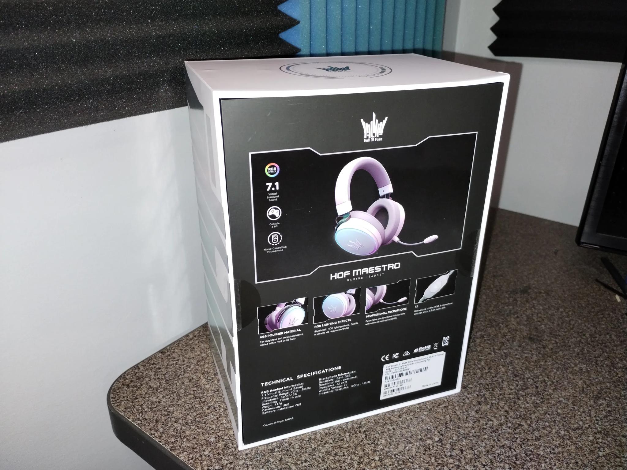 7.1 White RGB Gaming Headset - Galax HOF Maestro H1