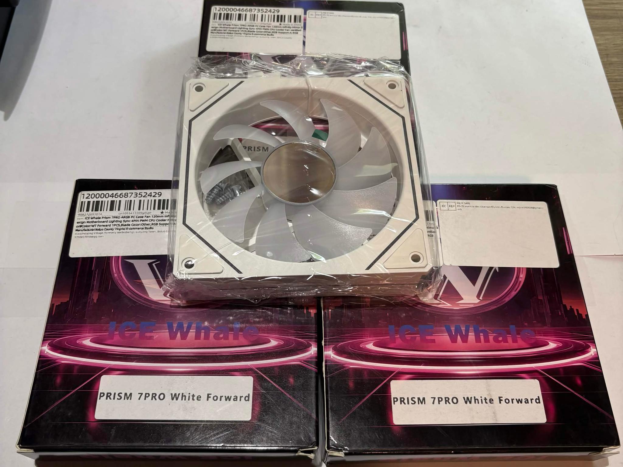 ICE Whale Prism 7 PRO White Forward ARGB PWM Fans – 3 Pack