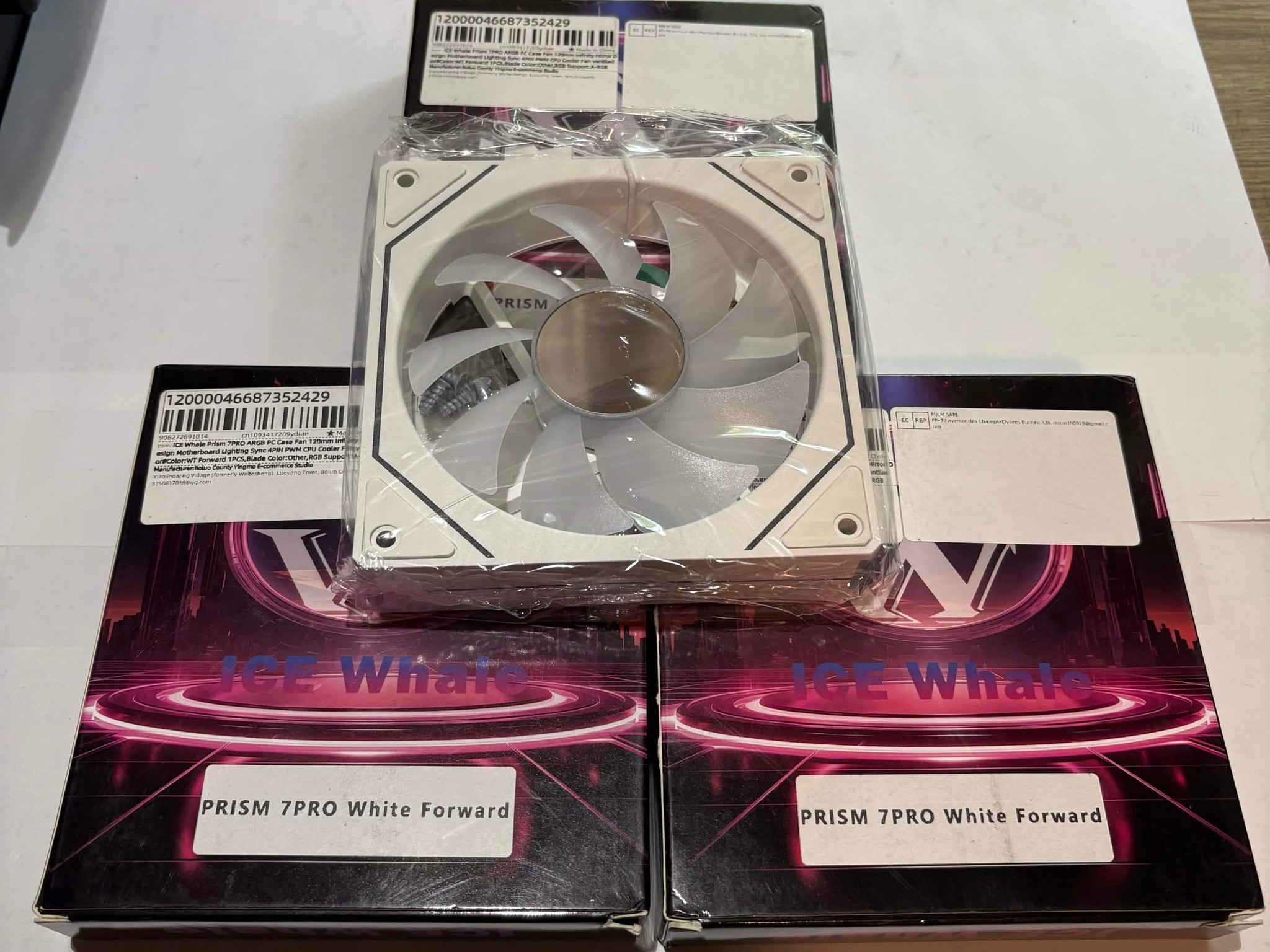 ICE Whale Prism 7 PRO White Forward ARGB PWM Fans – 3 Pack