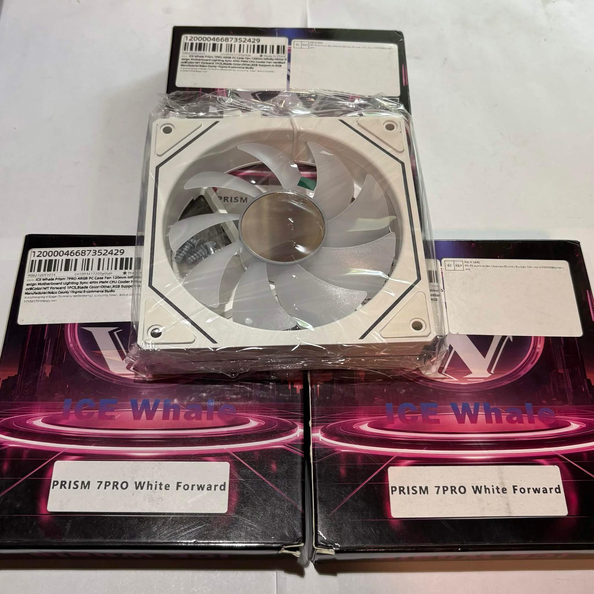 ICE Whale Prism 7 PRO White Forward ARGB PWM Fans – 3 Pack