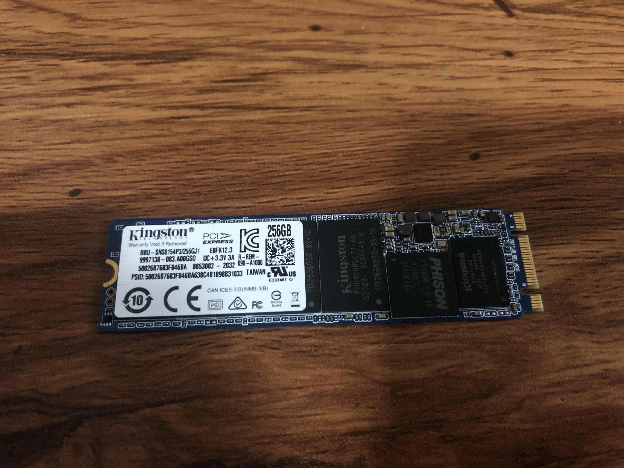 Kingston 256GB NVMe SSD
