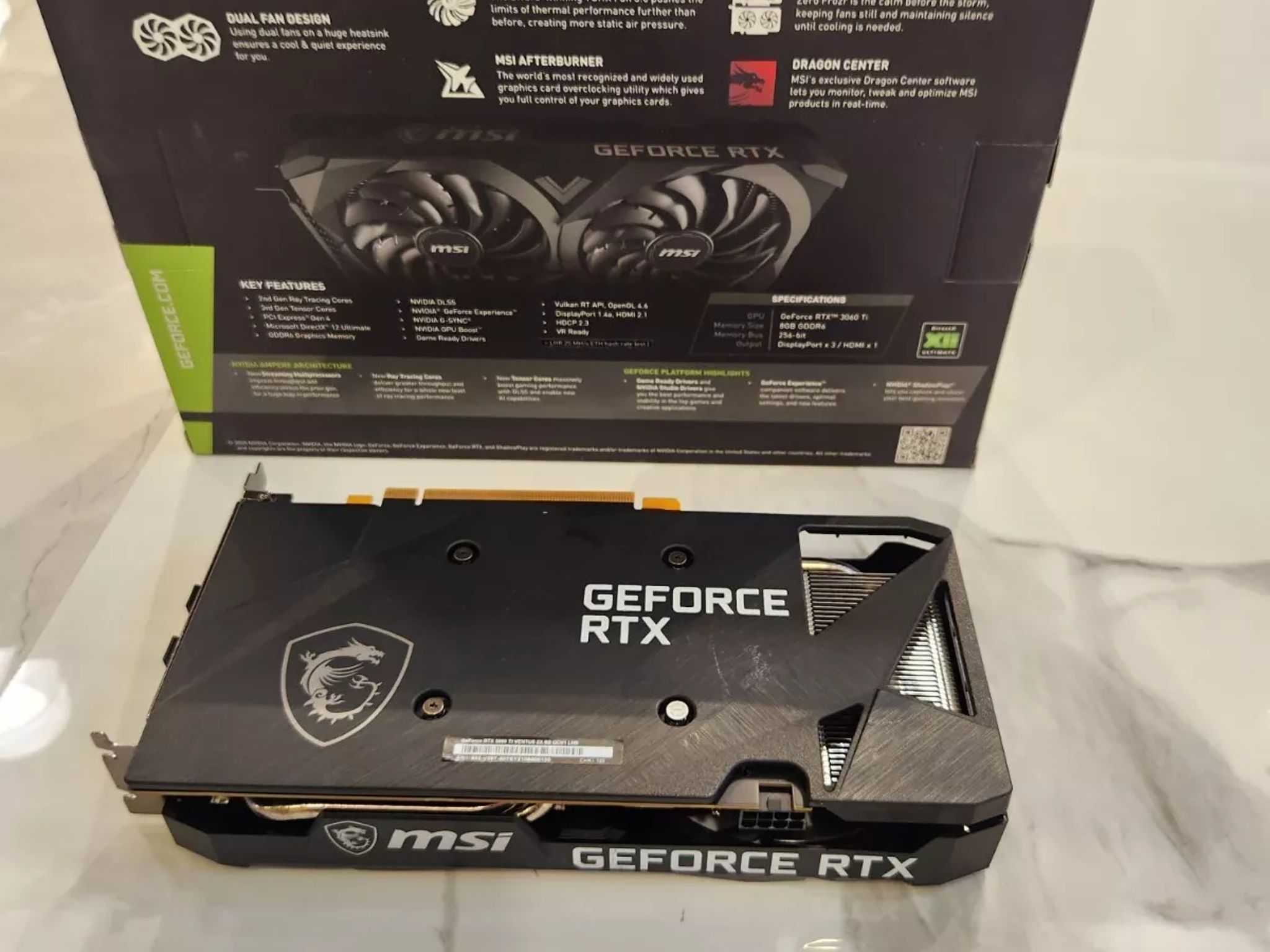 MSI GeForce RTX 3060 Ti Ventus 2X OC 8GB GDDR6 Graphics Card V1 LHR (USED - GREAT)