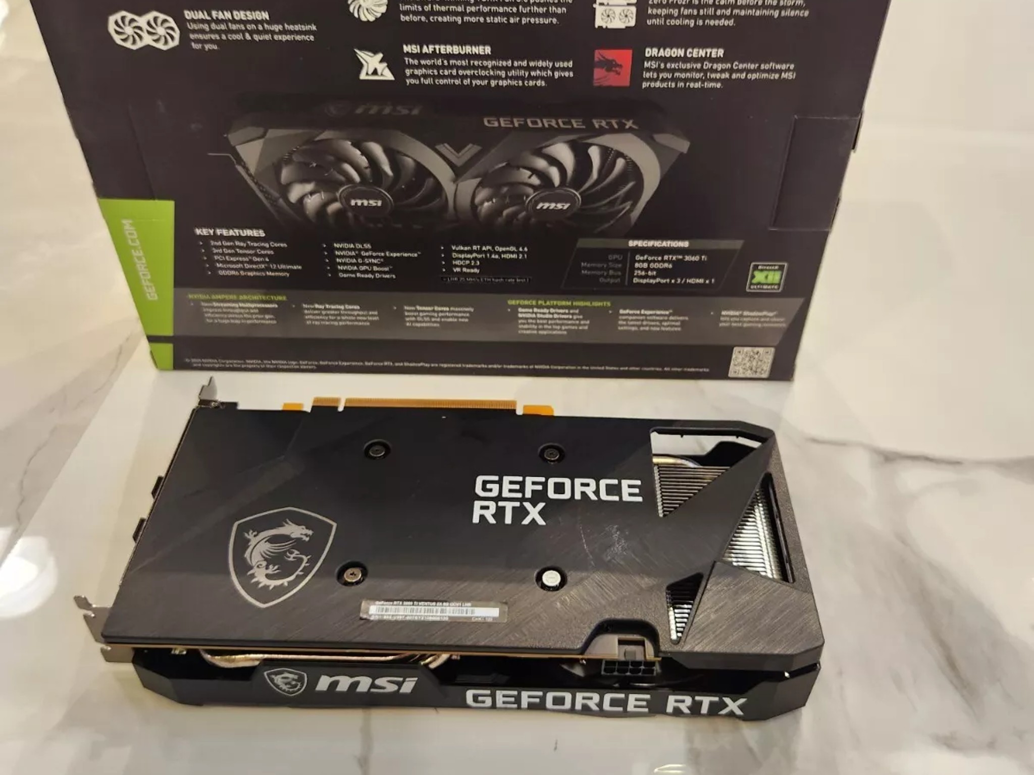 MSI GeForce RTX 3060 Ti Ventus 2X OC 8GB GDDR6 Graphics Card V1 LHR (USED - GREAT)